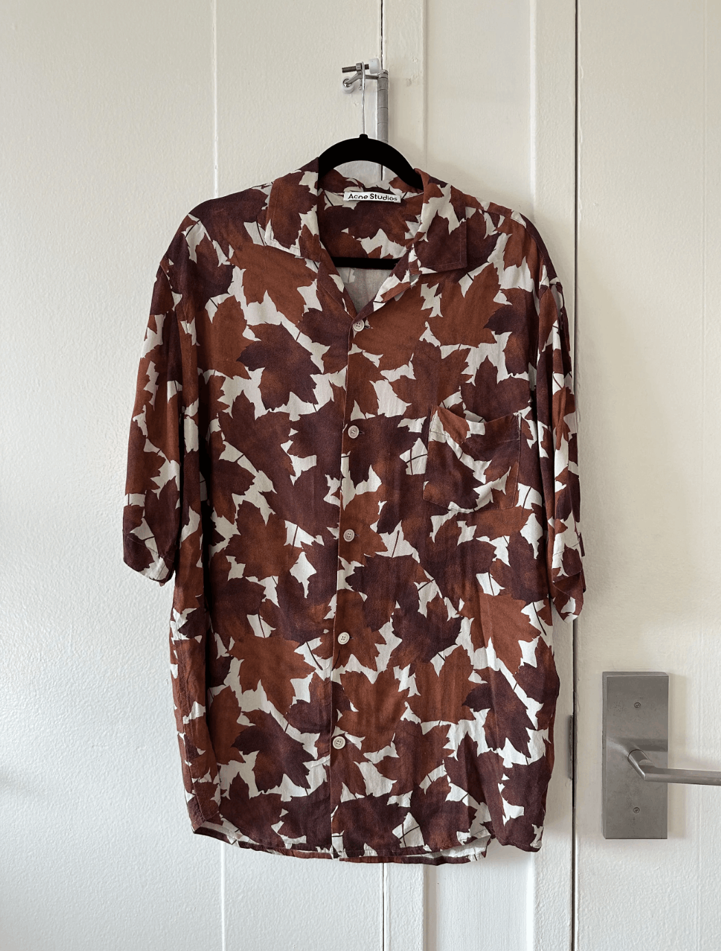 Acne Studios Leaves Camp Collar Button Up Shirt