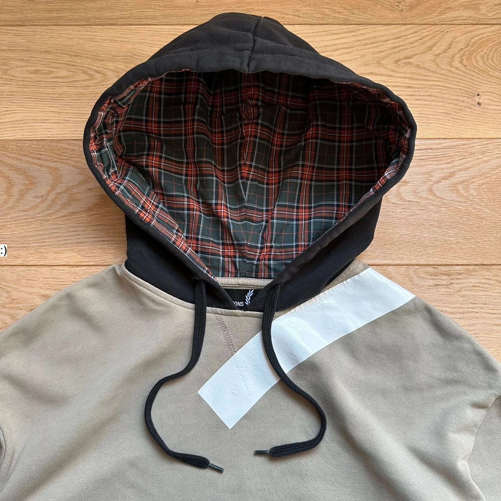 Fred Perry × Raf Simons Hoodie Raf Simons Fred Perry Tape Details Soft Grey Size US M / EU 48-50 / 2 - 4 Thumbnail