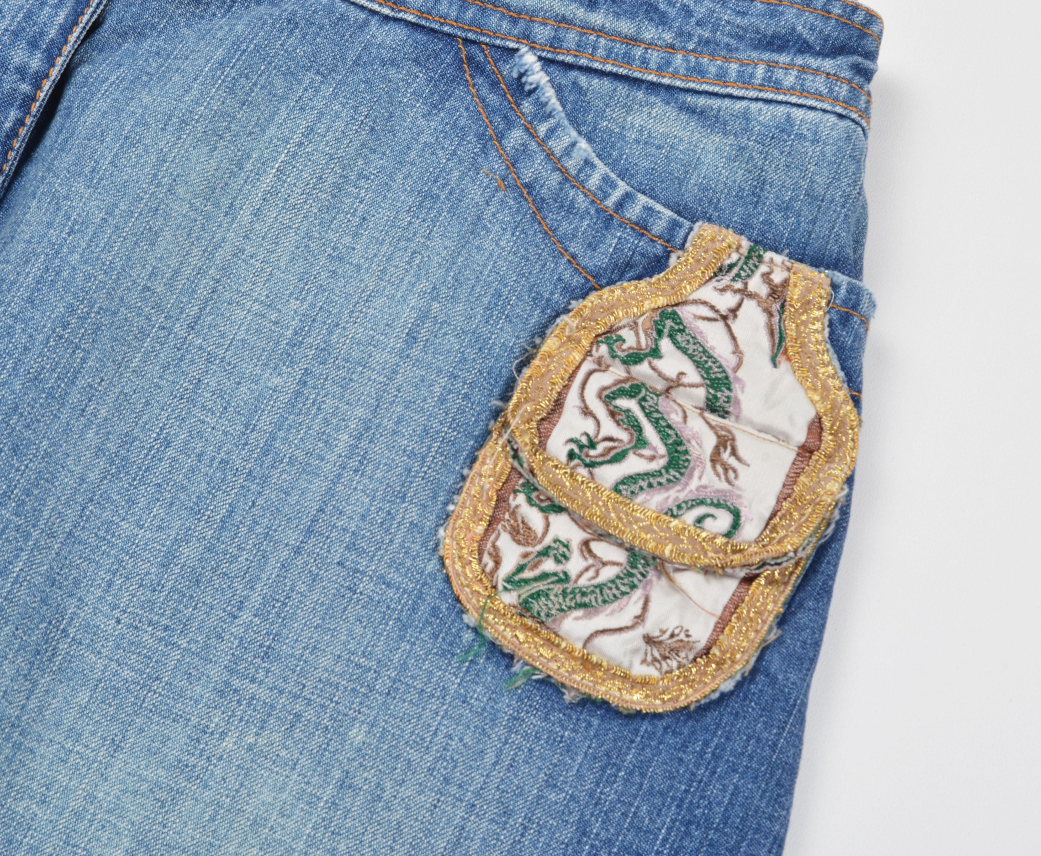 Other Kookai Y2K Patchwork Embroidered Pocket Detail Raw Hem Skirt Size 28" / US 6 / IT 42 - 6 Thumbnail