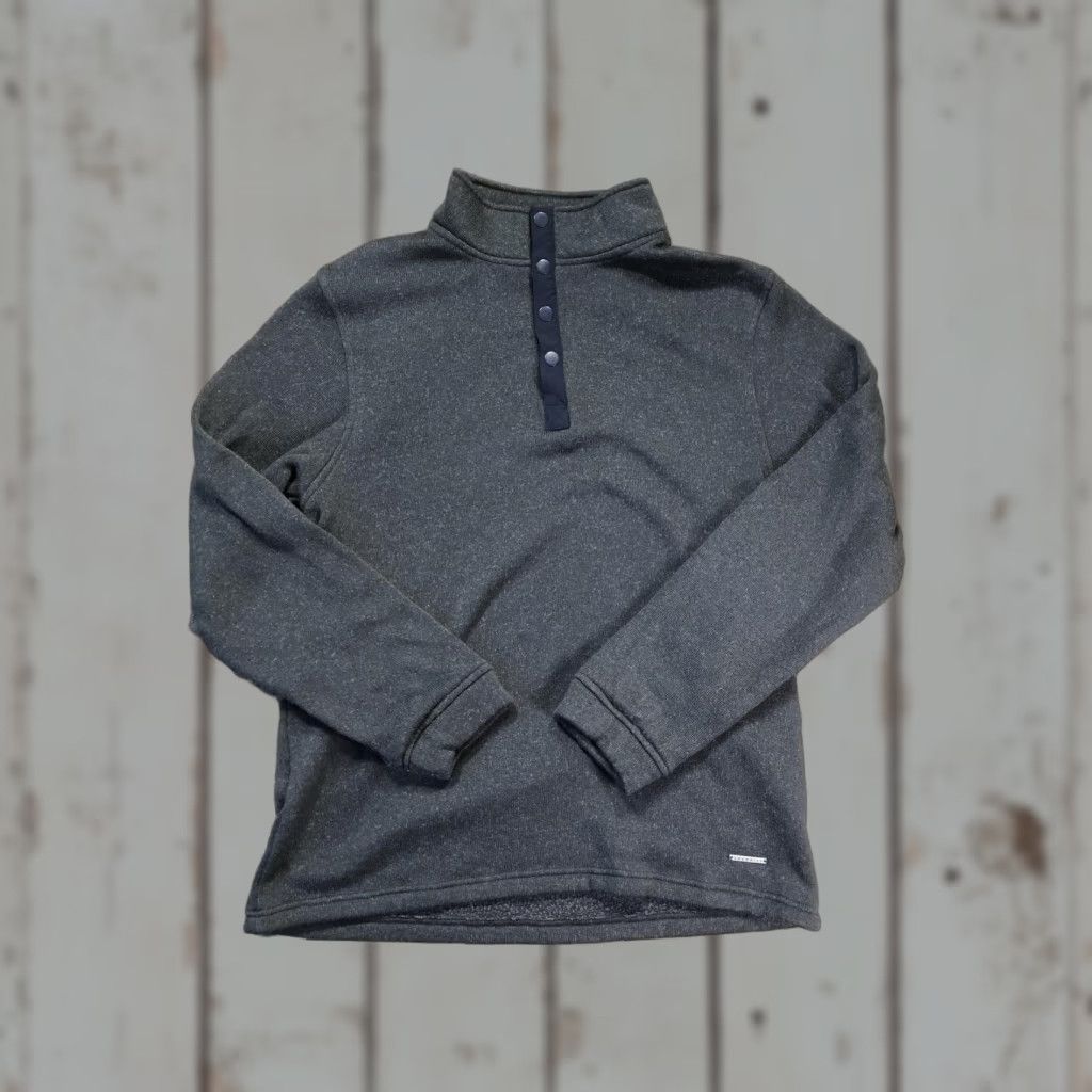 Vintage Swannies Sweater Mens L Gray Snap Mock Neck Thermal Knit Pullover Golf Size US L / EU 52-54 / 3 - 1 Thumbnail