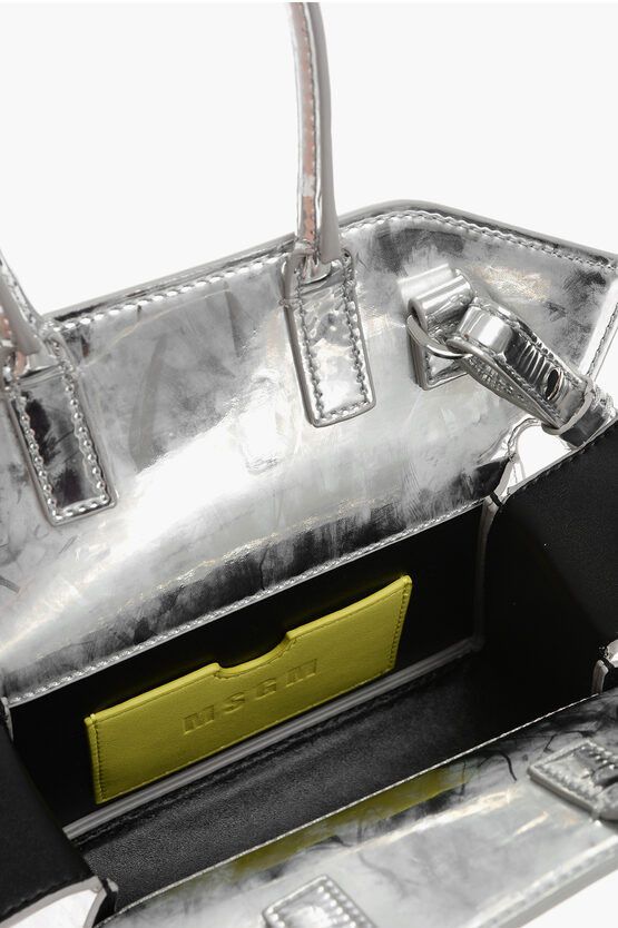 MSGM og1mm0724 Size: OS / Glossy Shoulder Strap Hand Bag Silver Size ONE SIZE - 5 Thumbnail
