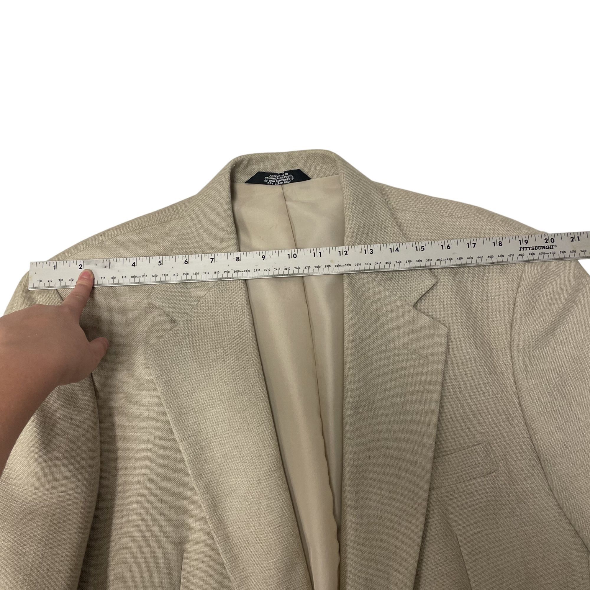 Haggar Vtg Haggar TROPICAL Khaki Sport Coat LINEN Jacket Size 44L - 12 Thumbnail