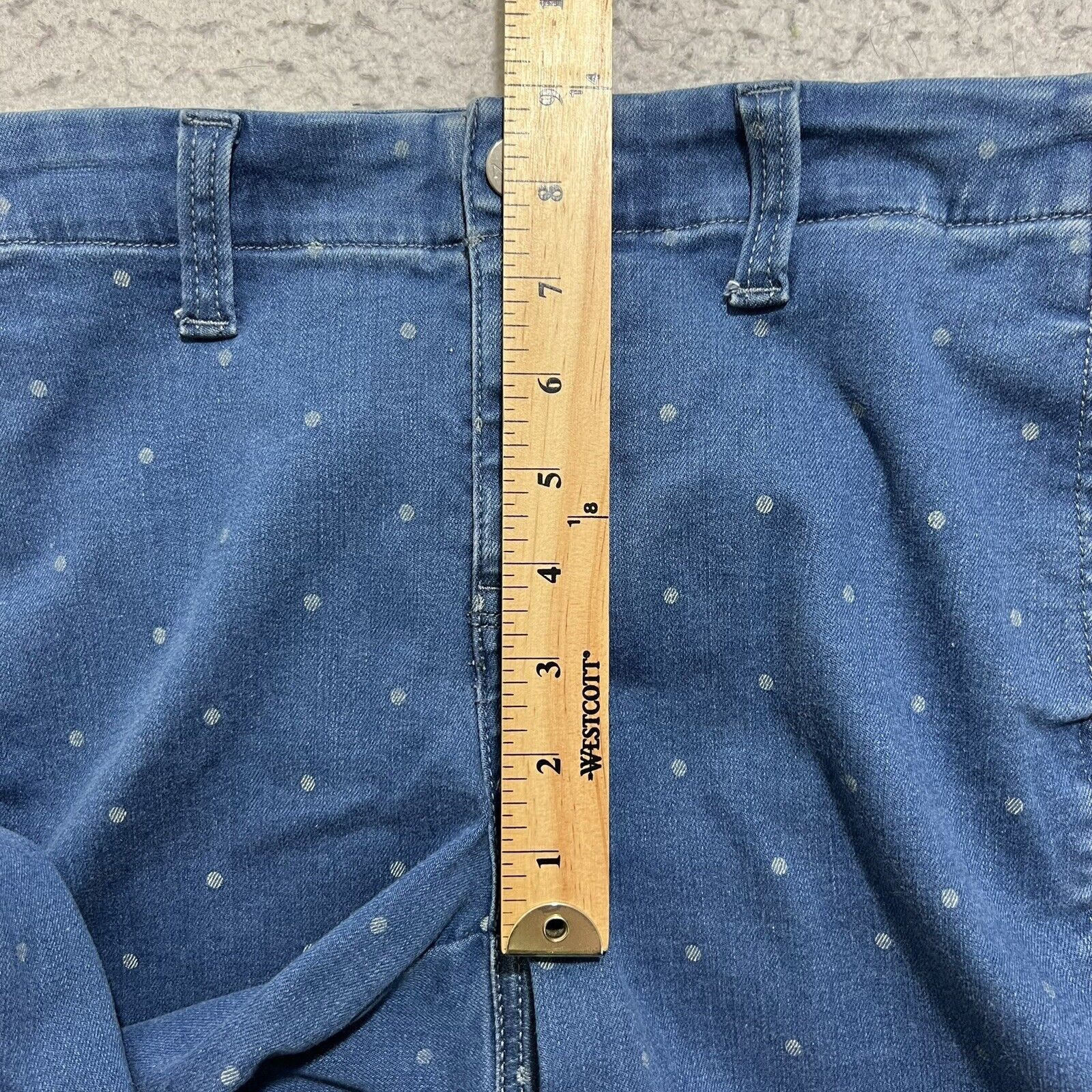 Other NYDJ Ami Skinny Lift Tuck Blue Polka Dot Denim Stretch Jeans Size 28" / US 6 / IT 42 - 10 Thumbnail