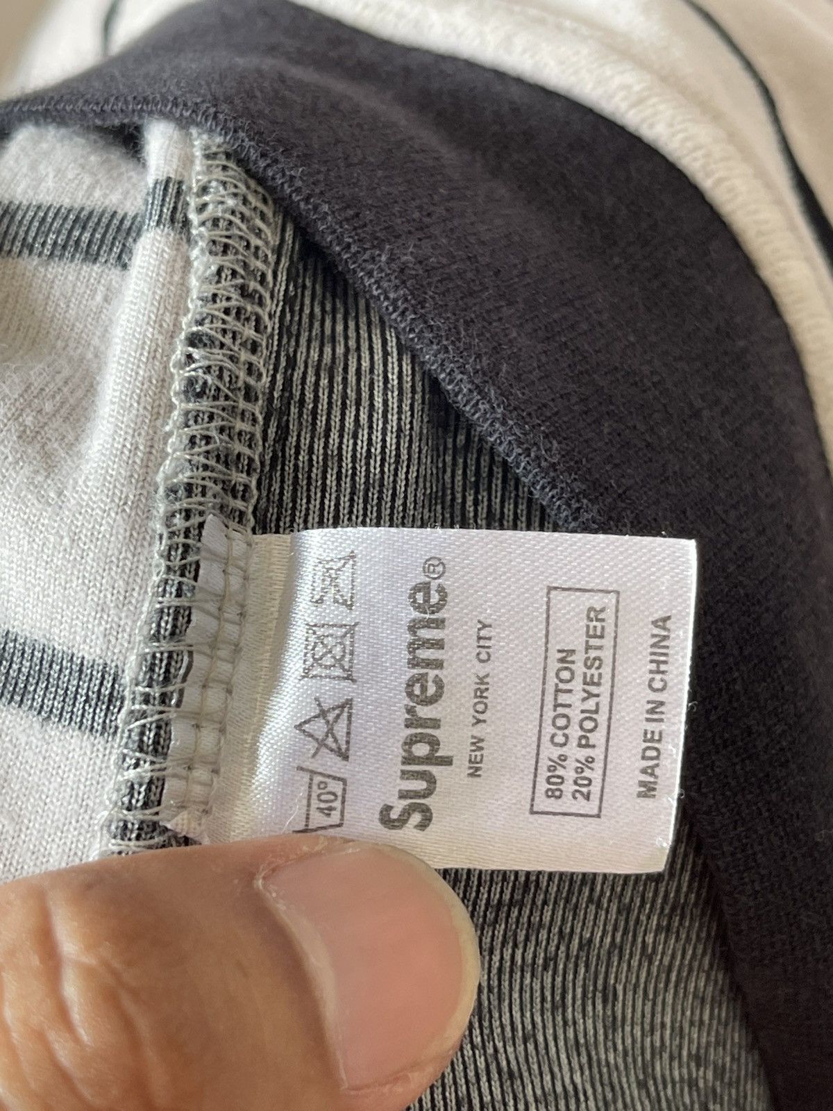Supreme 2014 Supreme Velour Stripe Half Zipper Size US L / EU 52-54 / 3 - 11 Thumbnail