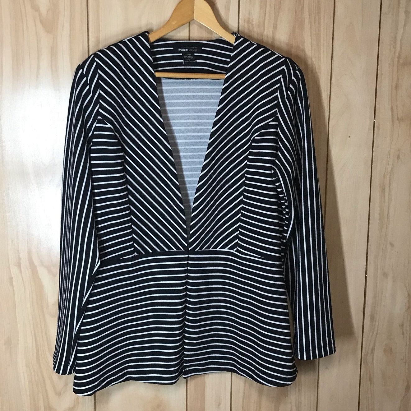 Other Robert Louis Vintage Strip V-Neck Long Sleeve Jacket L Size L / US 10 / IT 46 - 1 Thumbnail