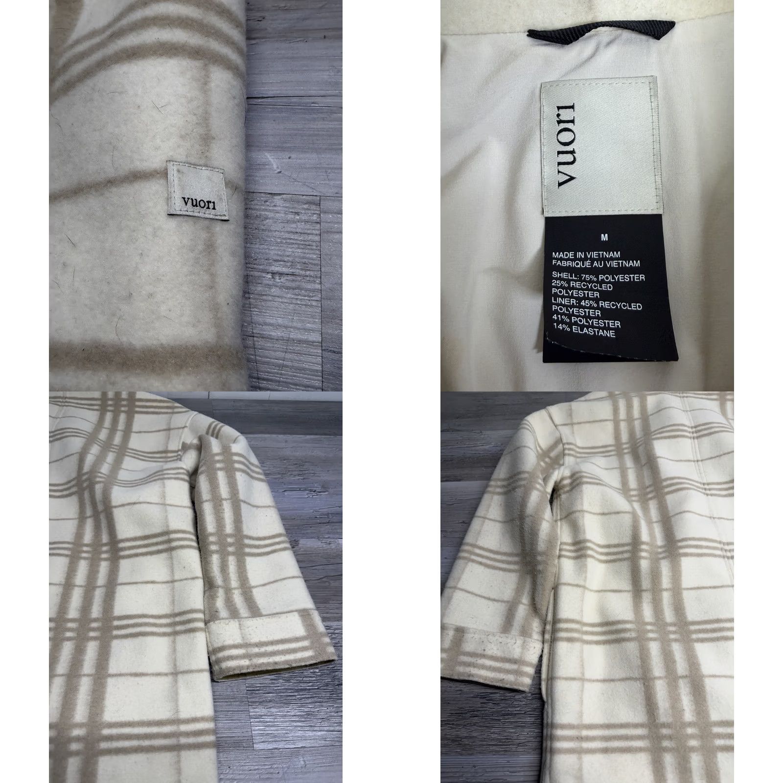 Vuori Vuori Flannel Shirt Jacket M Beige Plaid Lined Snap Shacket Button-Up Men Size US M / EU 48-50 / 2 - 8 Thumbnail