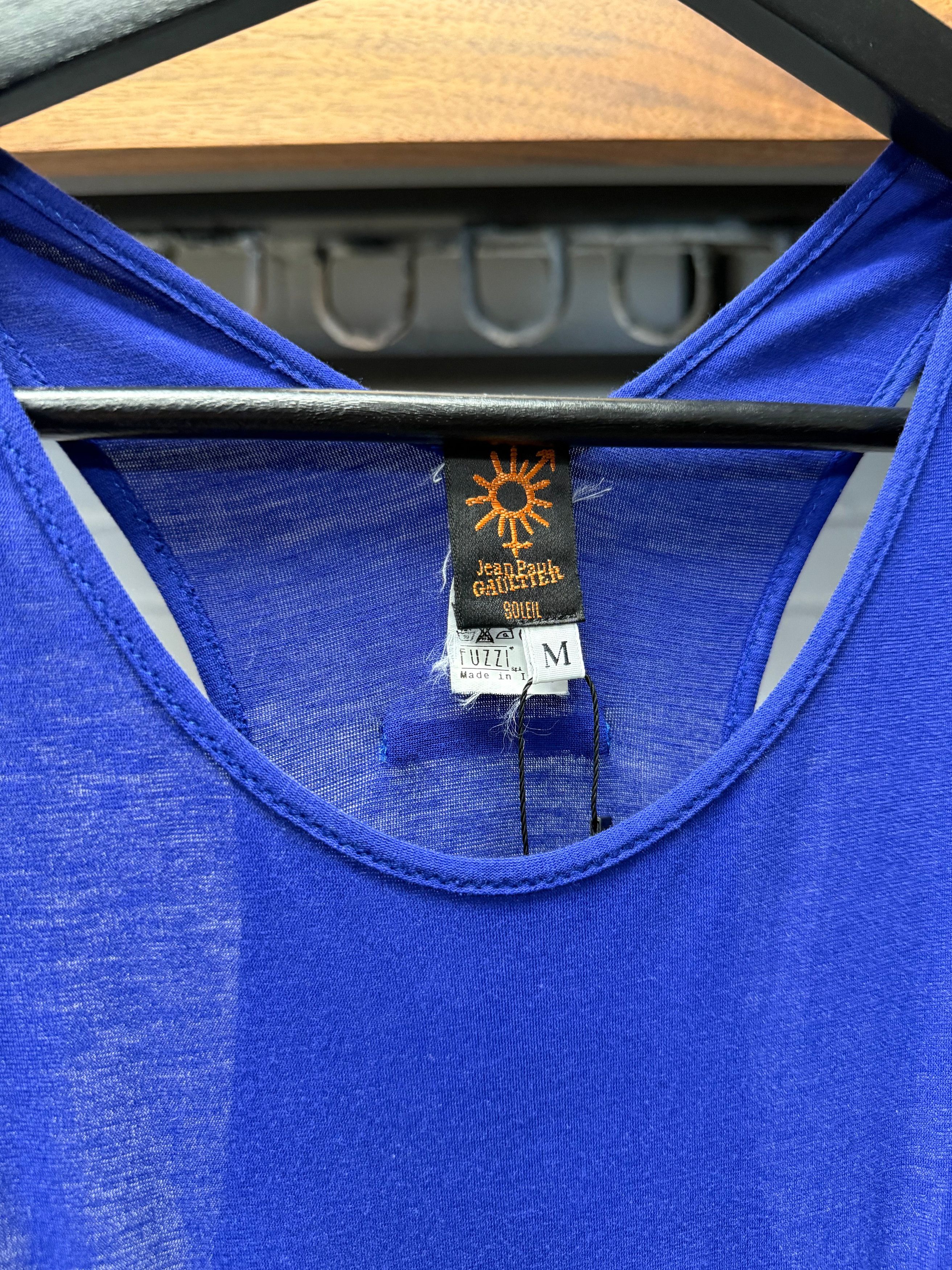 Jean Paul Gaultier Vintage Jean Paul Gaultier Ruched Blue Drawstring Dress Size M / US 6-8 / IT 42-44 - 3 Thumbnail