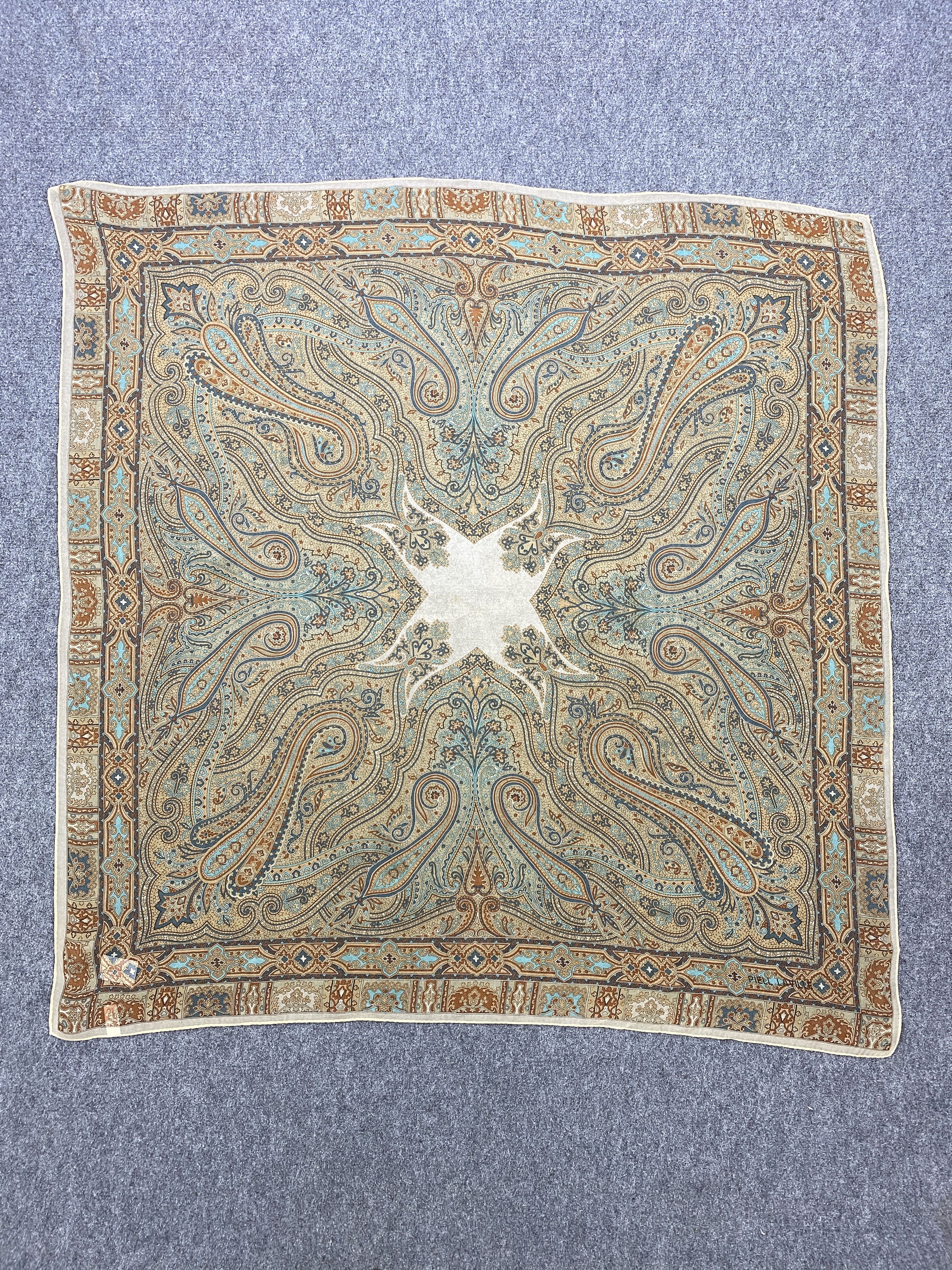 Vintage Vintage Piell Laville Paisley Silk Scarf SN0157 Size ONE SIZE - 3 Thumbnail