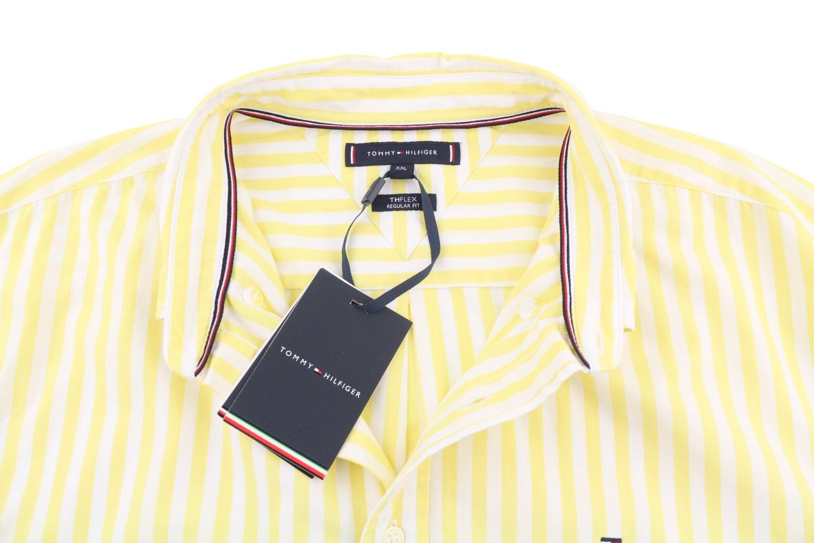 Tommy Hilfiger THFLEX POPLIN BOLD 2XL Yellow Striped 87688 Size US XXL / EU 58 / 5 - 5 Thumbnail