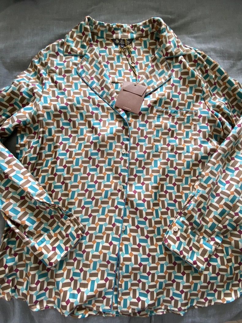 Loro Piana LORO PIANA Sleepwear style silk shirt Size L / US 10 / IT 46 - 4 Thumbnail