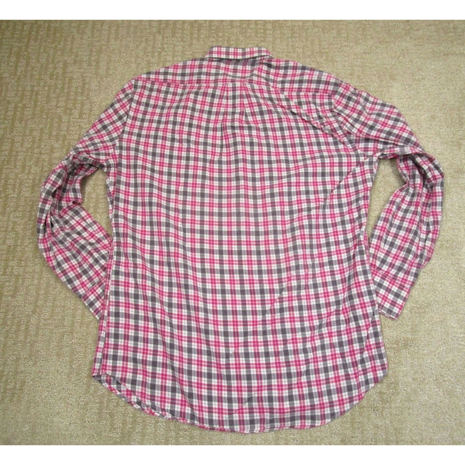 Peter Millar Peter Millar Shirt Men Large Pink Gray Check Long Sleeve Button-Down Cotton Size US L / EU 52-54 / 3 - 3 Thumbnail