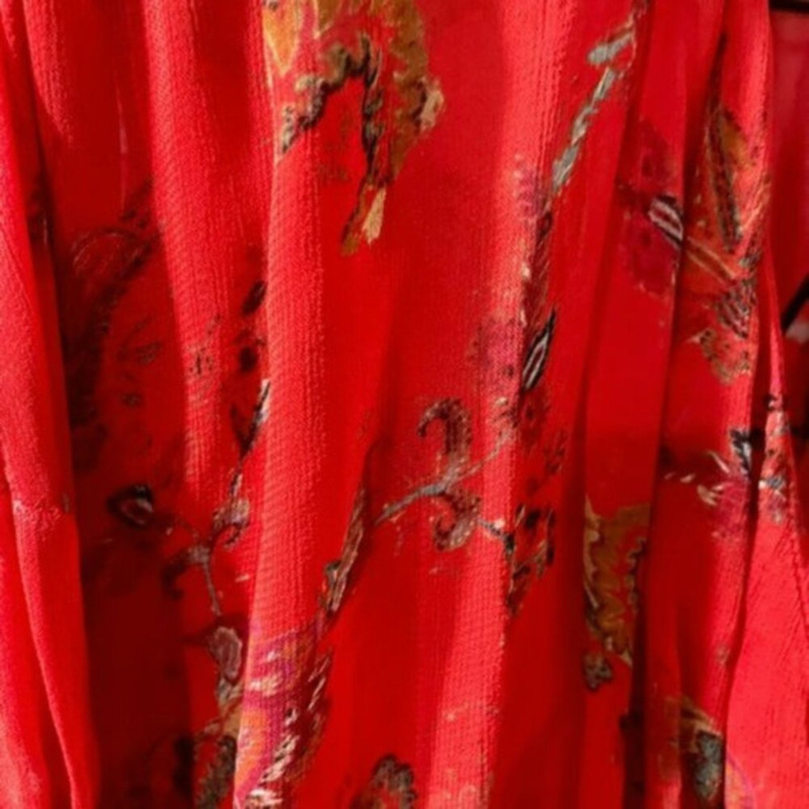 Iro Iro Linette Floral Print Bell Sleeve Chiffon Blouse, Size L / US 10 / IT 46 - 6 Thumbnail