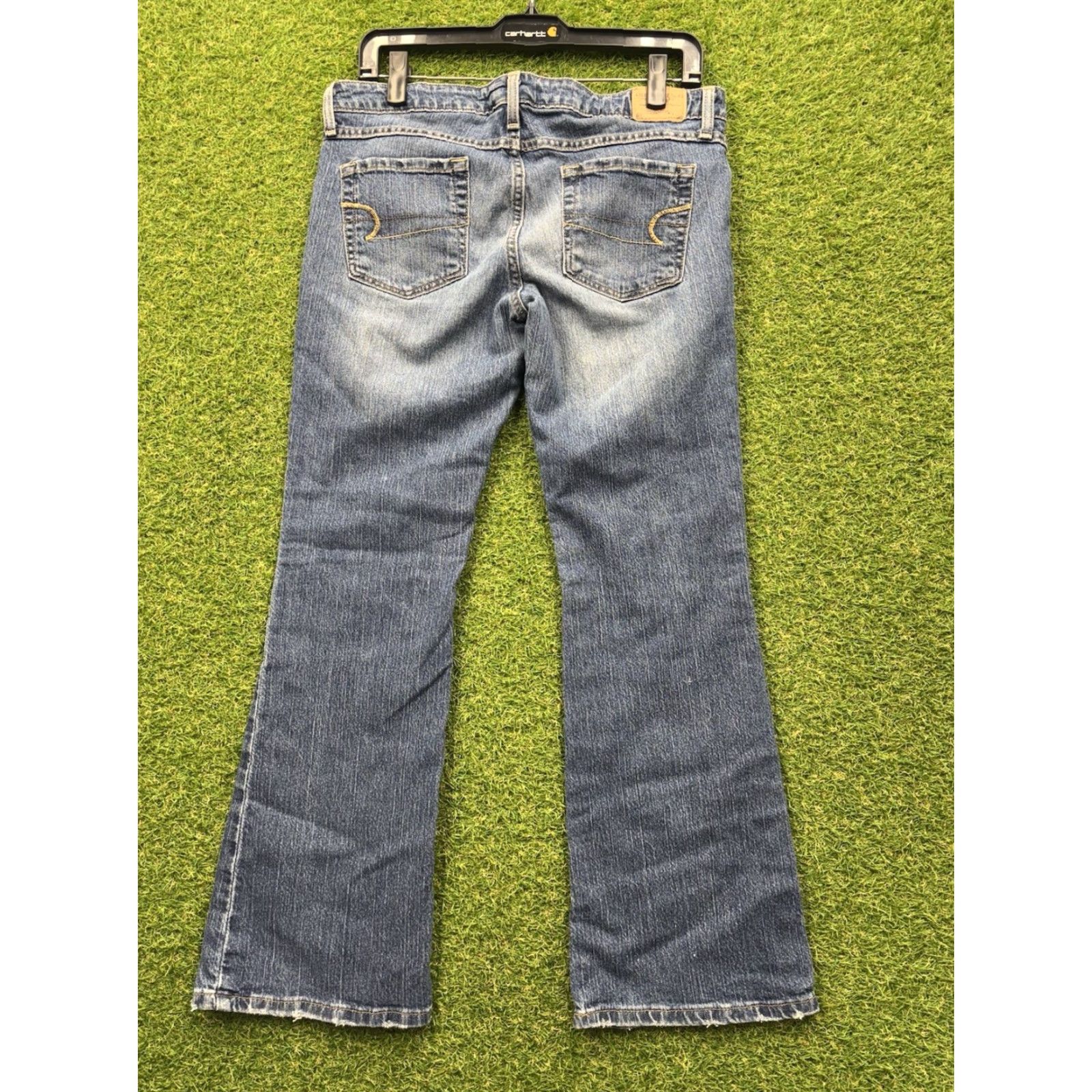 American Eagle Outfitters American Eagle Outfitters Women's 8 Petite Stretch Skinny Kick Jeans Mid Rise Blue 90s Casual Size 30" / US 8 / IT 44 - 2 Thumbnail