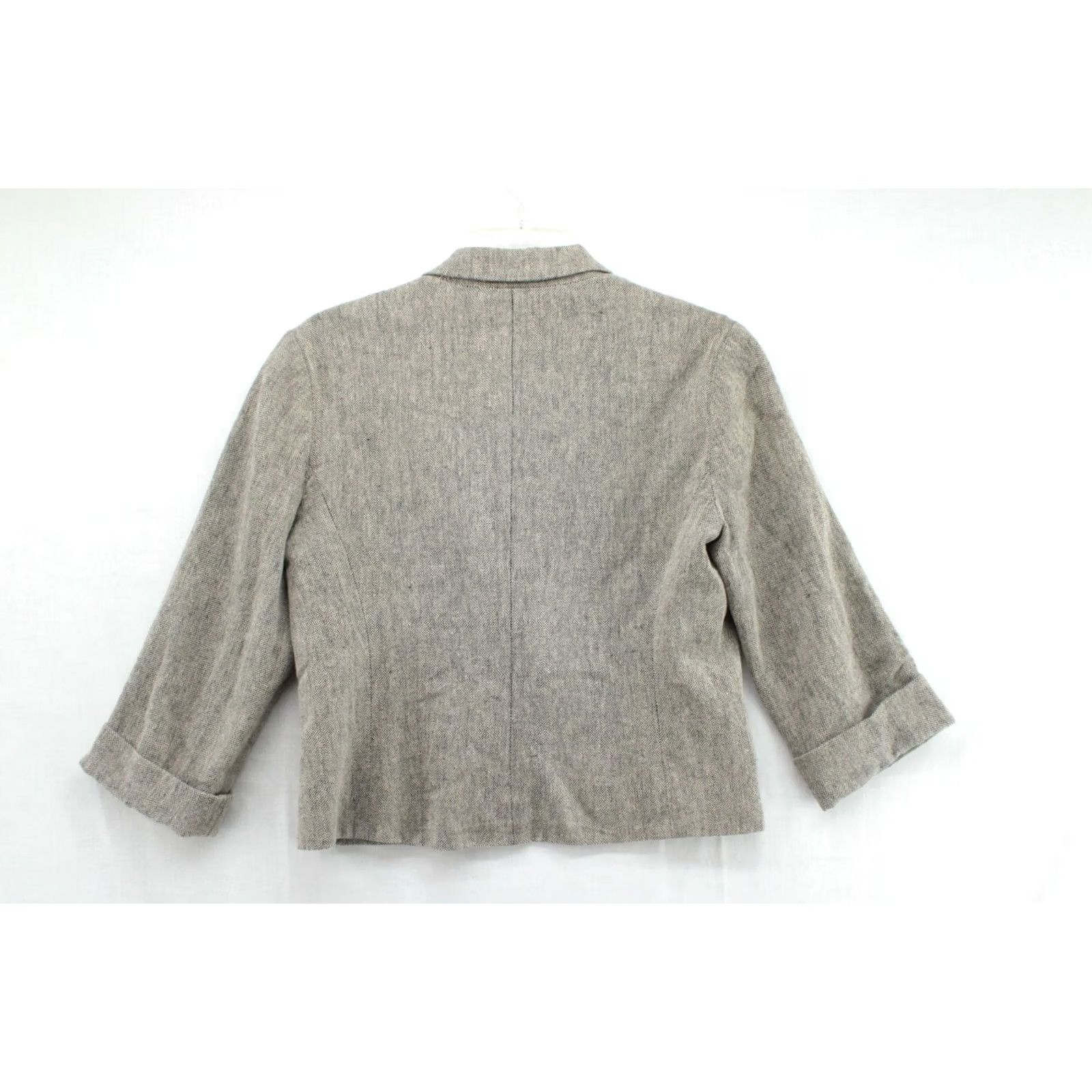 Habitat Tabitha Anthropologie Jacket Womens 8 Beige Black Tweed Linen Blend Lined Button Mockup Size M / US 6-8 / IT 42-44 - 4 Thumbnail