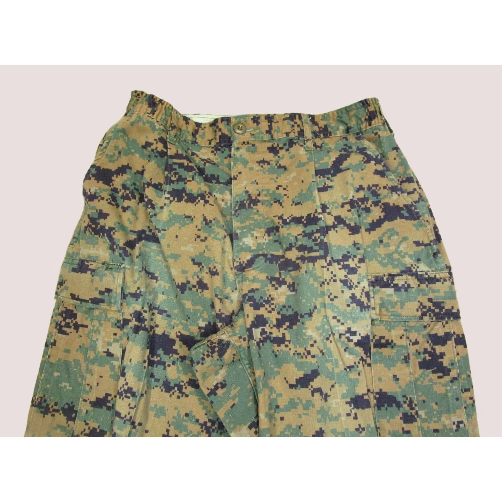 American Apparel US Military Cargo Pants Men 32x34 Green Camouflage Woodland Canvas Cotton Nylon Pockets Jeans/Workwear Size US 32 / EU 48 - 1 Thumbnail