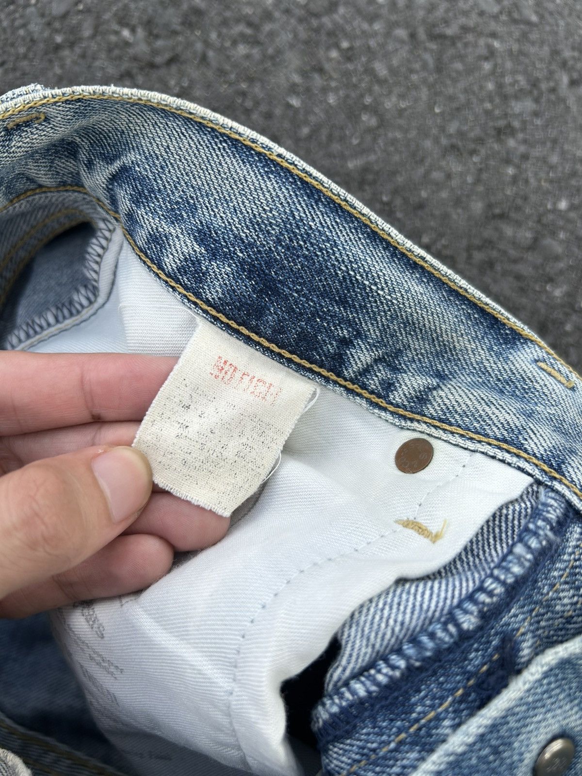 Kapital Thrashed Vintage Levis big E Selvedge Denim Jeans Size US 30 / EU 46 - 12 Thumbnail