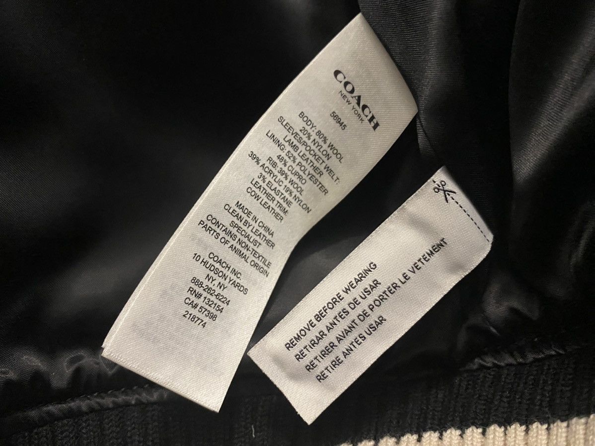Coach COACH Zipped Varsity Jacket Black/White 38US/48EU NEW W/TAGS Size US M / EU 48-50 / 2 - 14 Thumbnail
