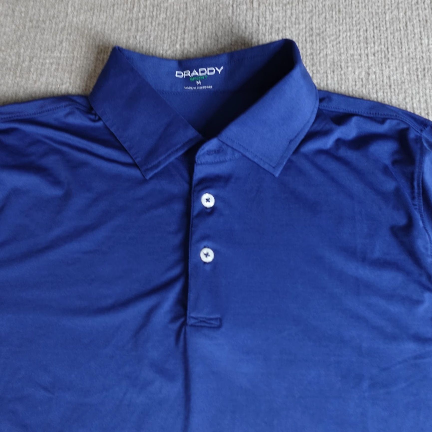 Vintage B. Draddy Polo Shirt M Blue Solid Long Sleeve Washington Country Club Mens Golf Size US M / EU 48-50 / 2 - 2 Thumbnail