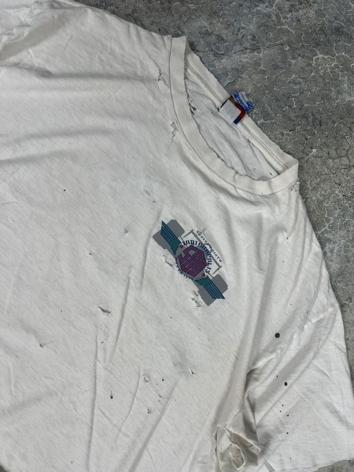 NASCAR × Vintage Crazy thrashed indie 500 nascar Tee Size US XL / EU 56 / 4 - 8 Thumbnail