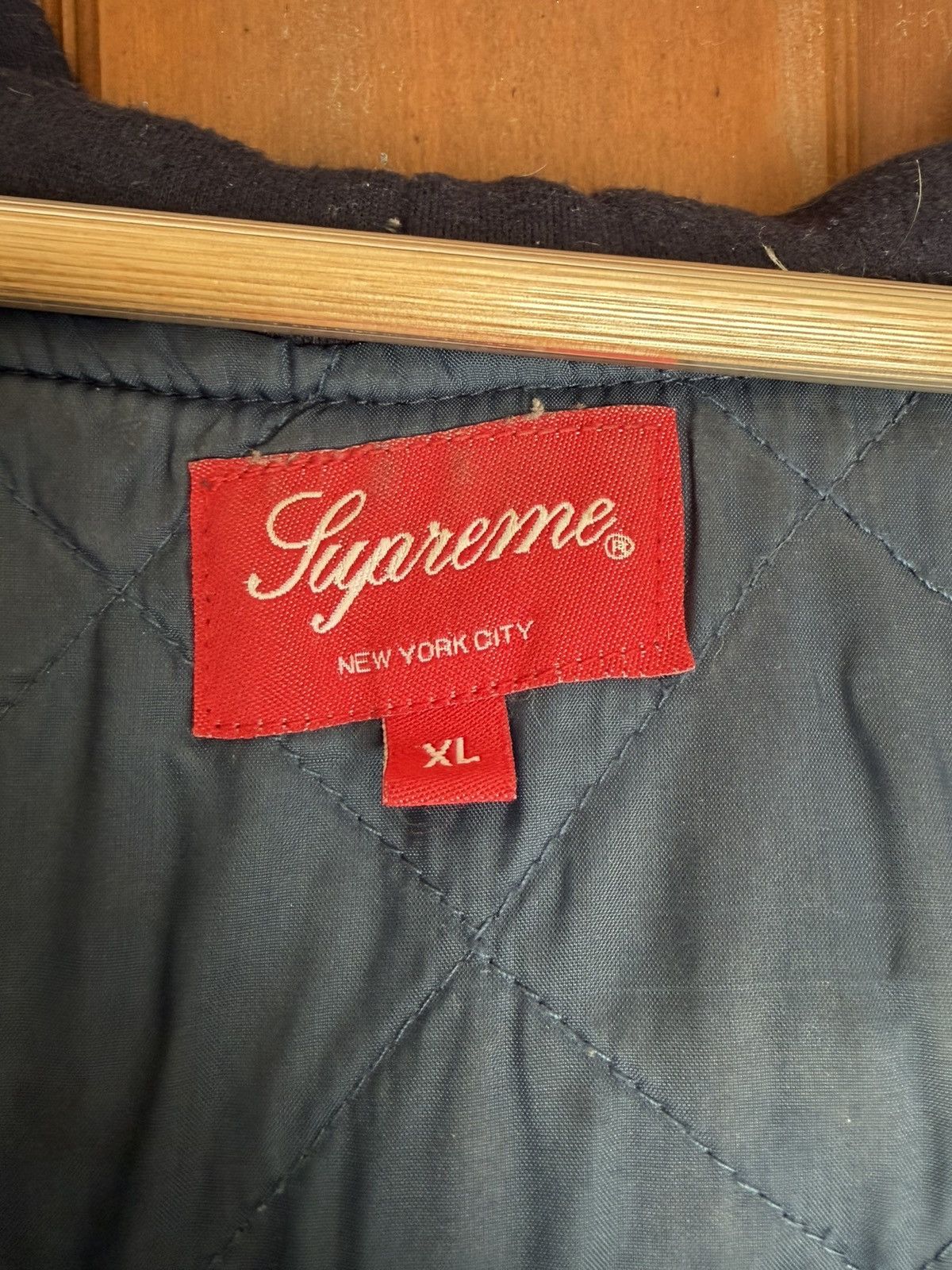 Supreme Supreme Hooded Plaid Workshirt Fleece Red/Navy Size US XL / EU 56 / 4 - 4 Thumbnail