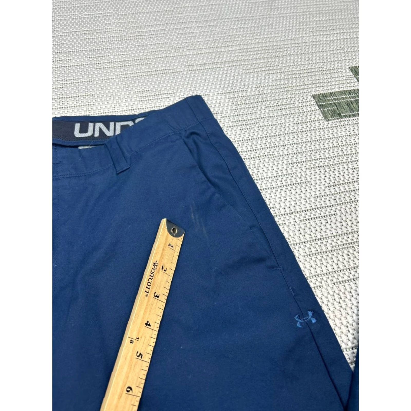 Under Armour Under Armour Chino Pants Mens 34x34 Blue Cotton Mid Rise Stretch Straight Leg Size US 34 / EU 50 - 5 Thumbnail