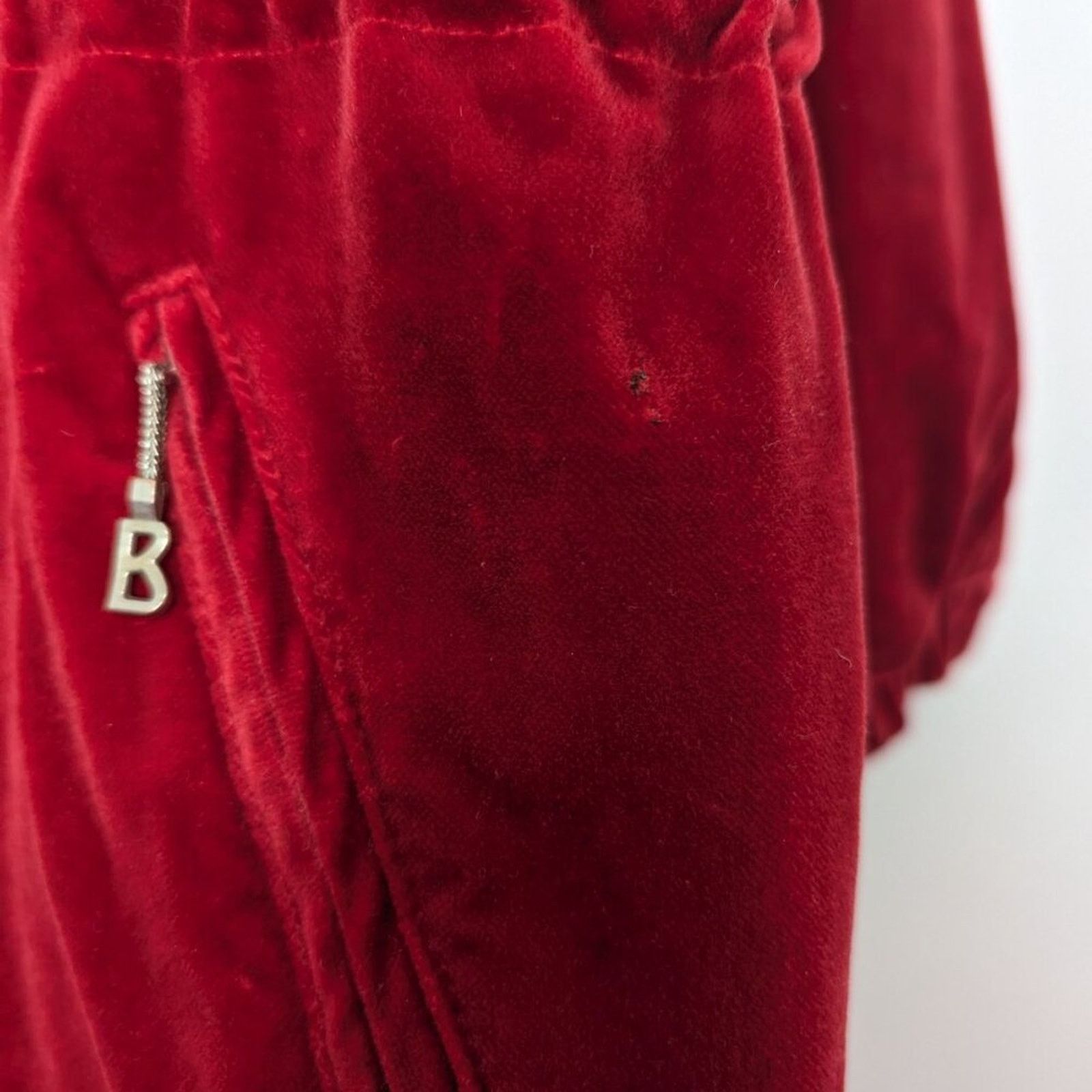 Bogner Bogner Red Velvet Long Sleeve Hooded Zip Up Jacket Pockets Size M / US 6-8 / IT 42-44 - 5 Thumbnail