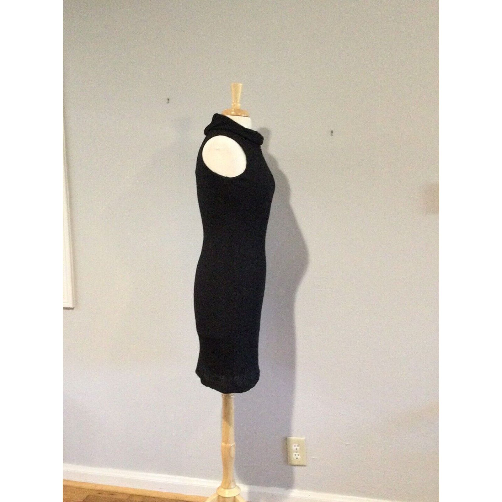 Other City Triangles Black Bodycon Turtleneck Sleeveless Dress SzM Size M / US 6-8 / IT 42-44 - 5 Thumbnail