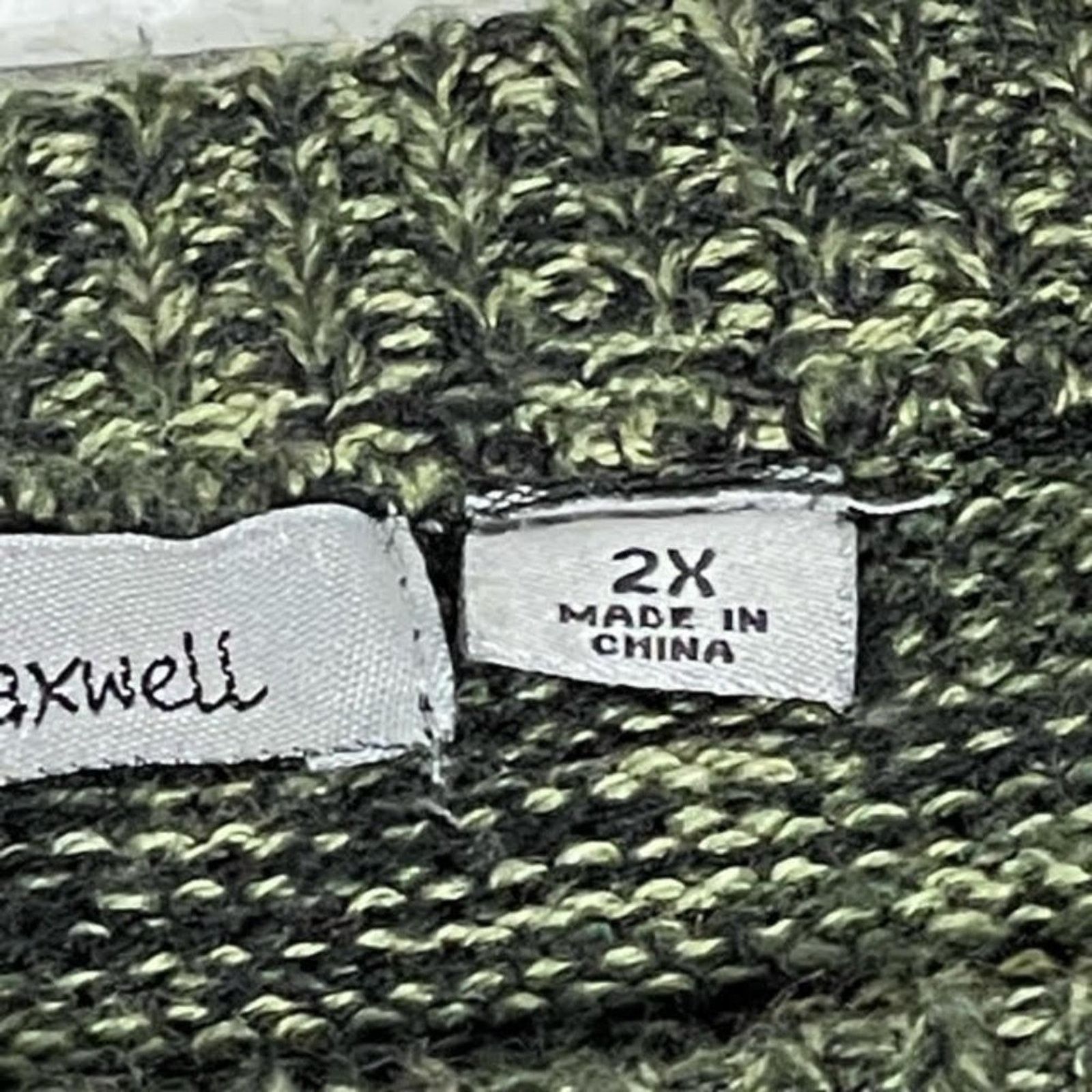 Other Jason Maxwell Green Cable Knit Short Sleeve Sweater 2X Size XXL / US 16-18 / IT 52-54 - 3 Thumbnail