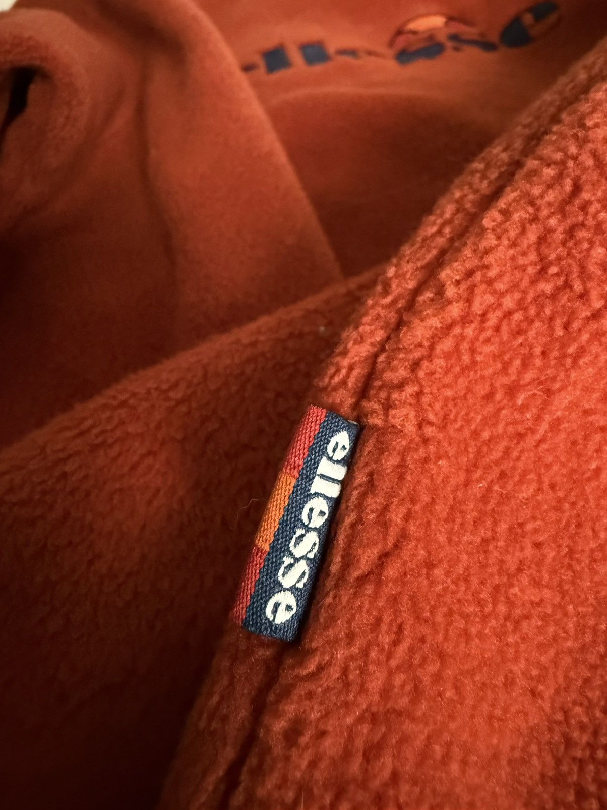 Ellesse Ellesse V-neck vintage Orange fleece pullover Size US L / EU 52-54 / 3 - 9 Thumbnail