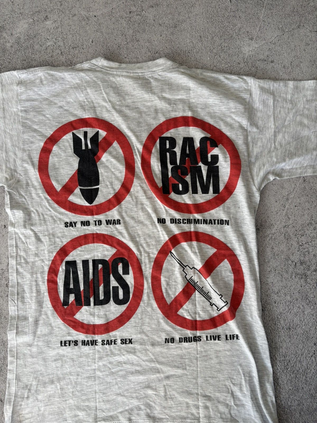 Vintage vintage single stitch no racism let’s have safe sex tee Size US M / EU 48-50 / 2 - 3 Thumbnail