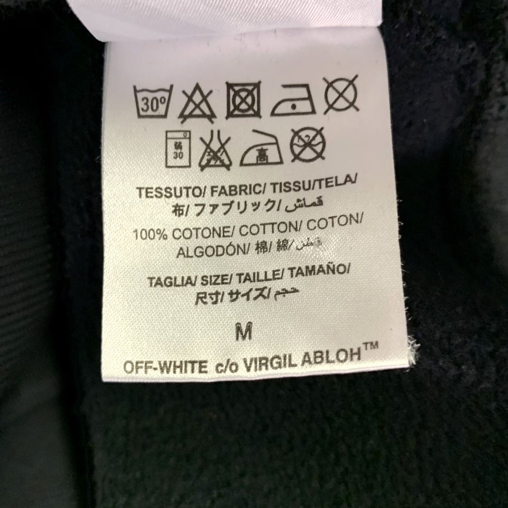 Off-White OFF-WHITE Sweatshirt Black White Graphic Cotton Crew Neck M Adult Mens Size US M / EU 48-50 / 2 - 7 Thumbnail