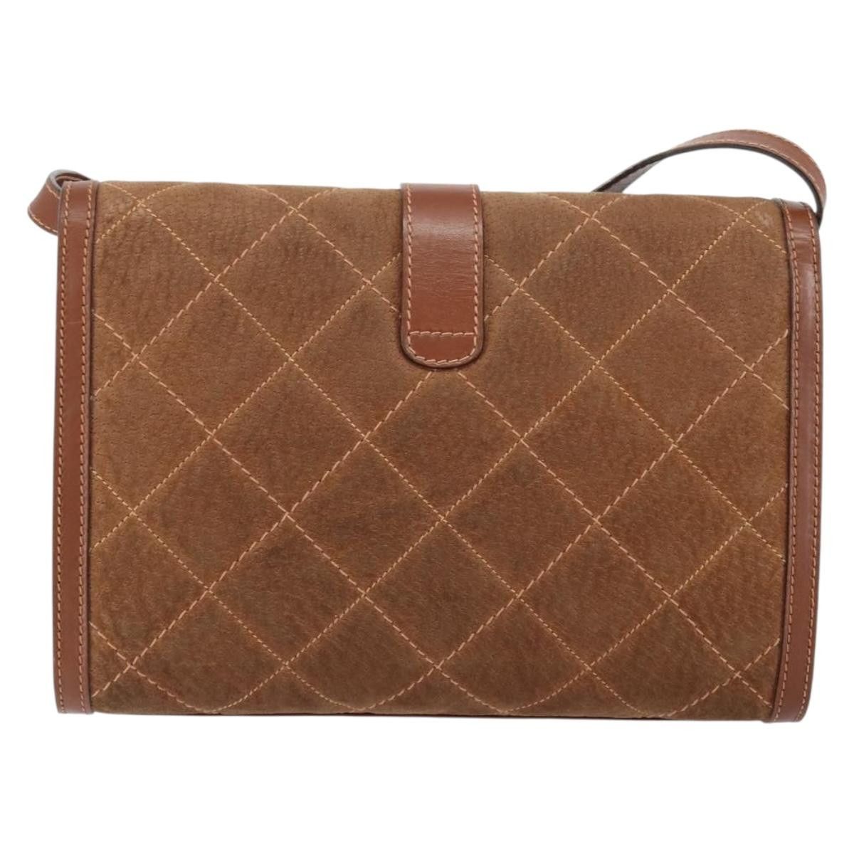 Gucci GUCCI Shoulder Bag Suede Leather Brown Gold Size ONE SIZE - 3 Thumbnail