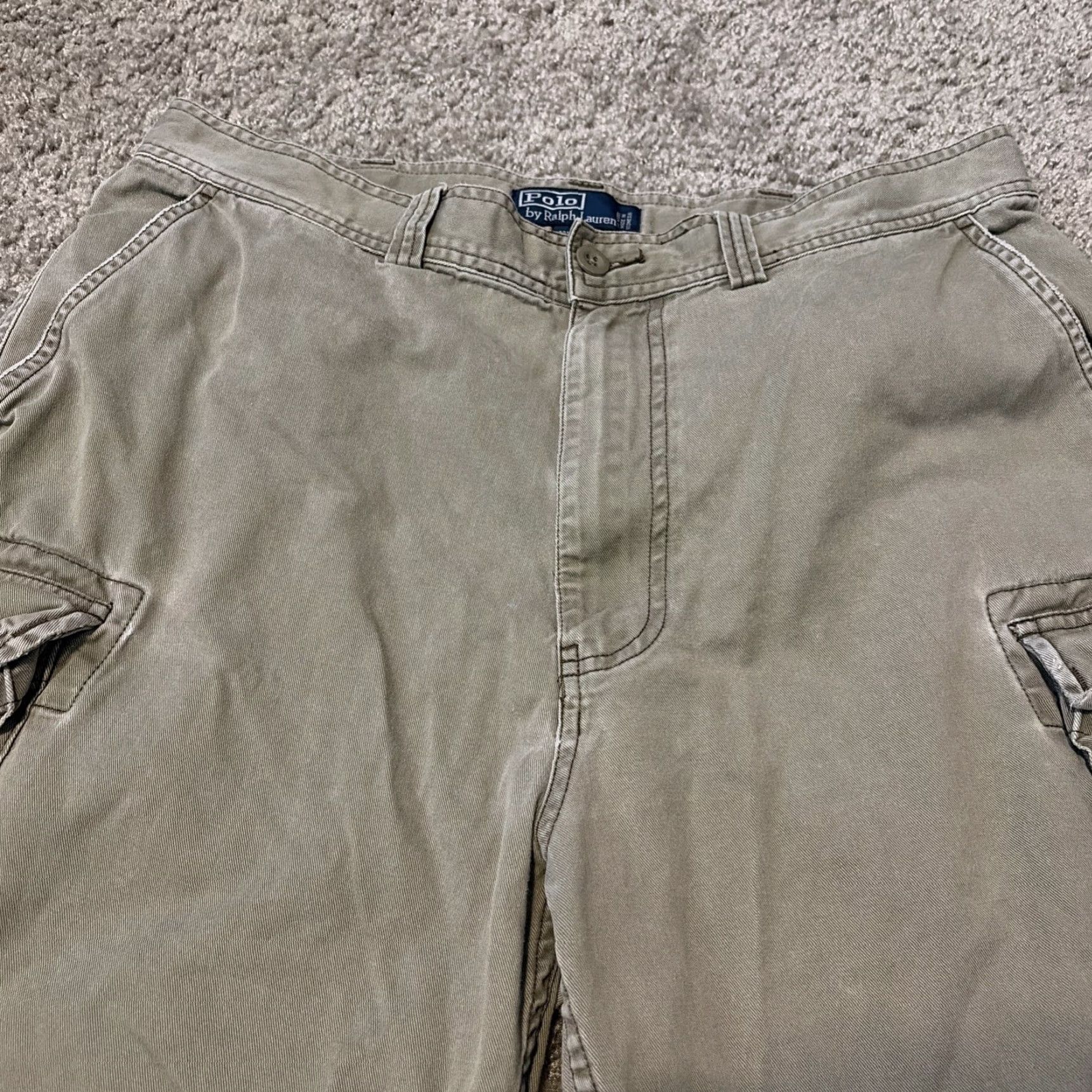 Polo Ralph Lauren Polo Ralph Lauren Cargo Shorts Mens 34 Light Green Cargo Pocket Zip Front Relaxed Cotton Baggy Logo 90s Army Hip Hop Retro Size US S / EU 44-46 / 1 - 3 Thumbnail