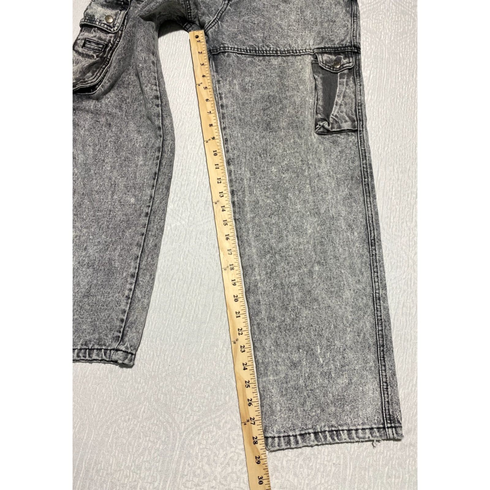 Vintage VINTAGE Milano Bay Cargo Jeans Women's 34 Gray Acid Wash 80s Grunge 100% Cotton Denim Jeans Womens Size 24" / US 00 / IT 34 - 5 Thumbnail