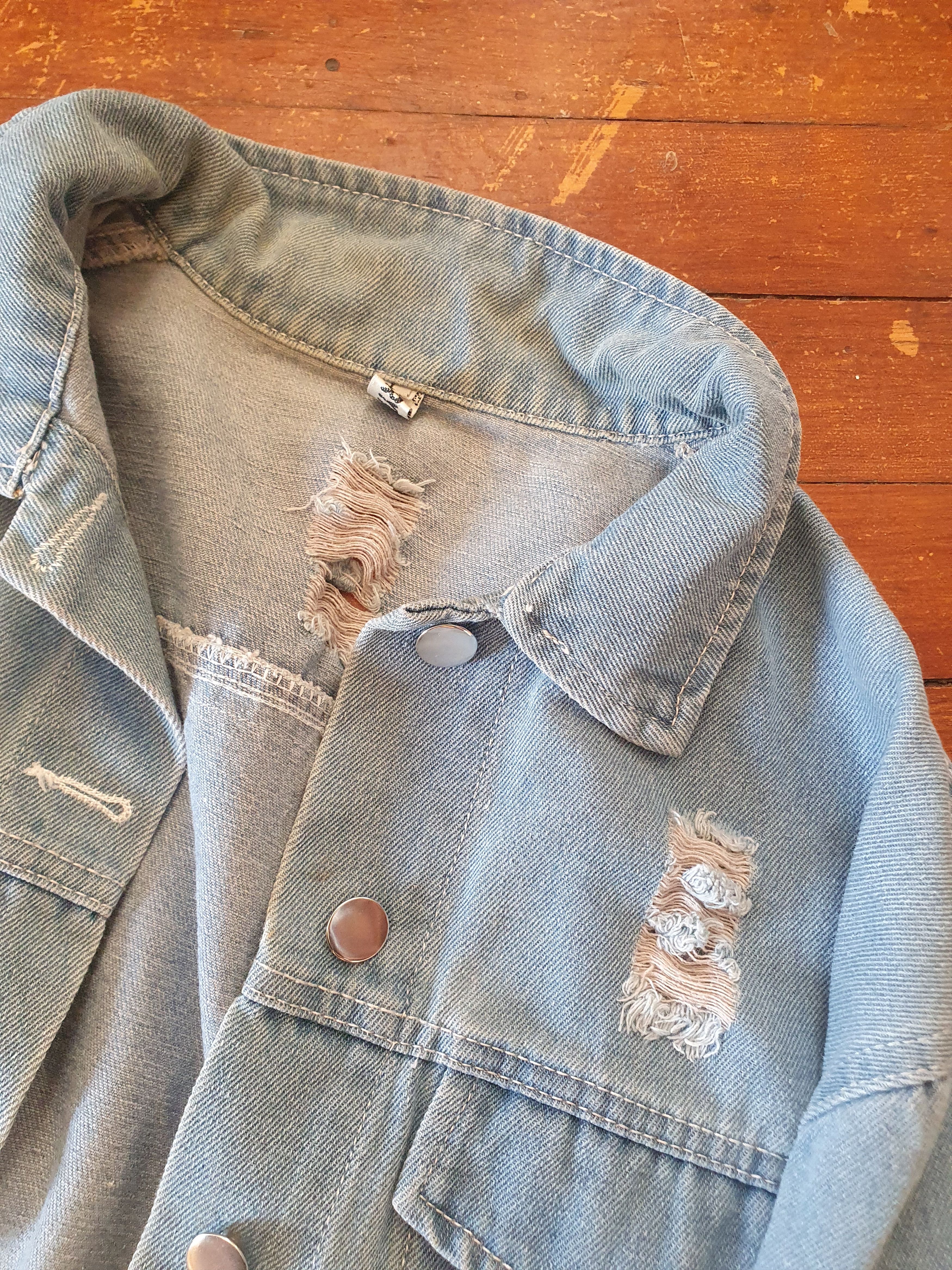 Other Aieryiyi Where Is My Mind Distressed Denim Jacket BTS JIN L Size L / US 10 / IT 46 - 10 Thumbnail