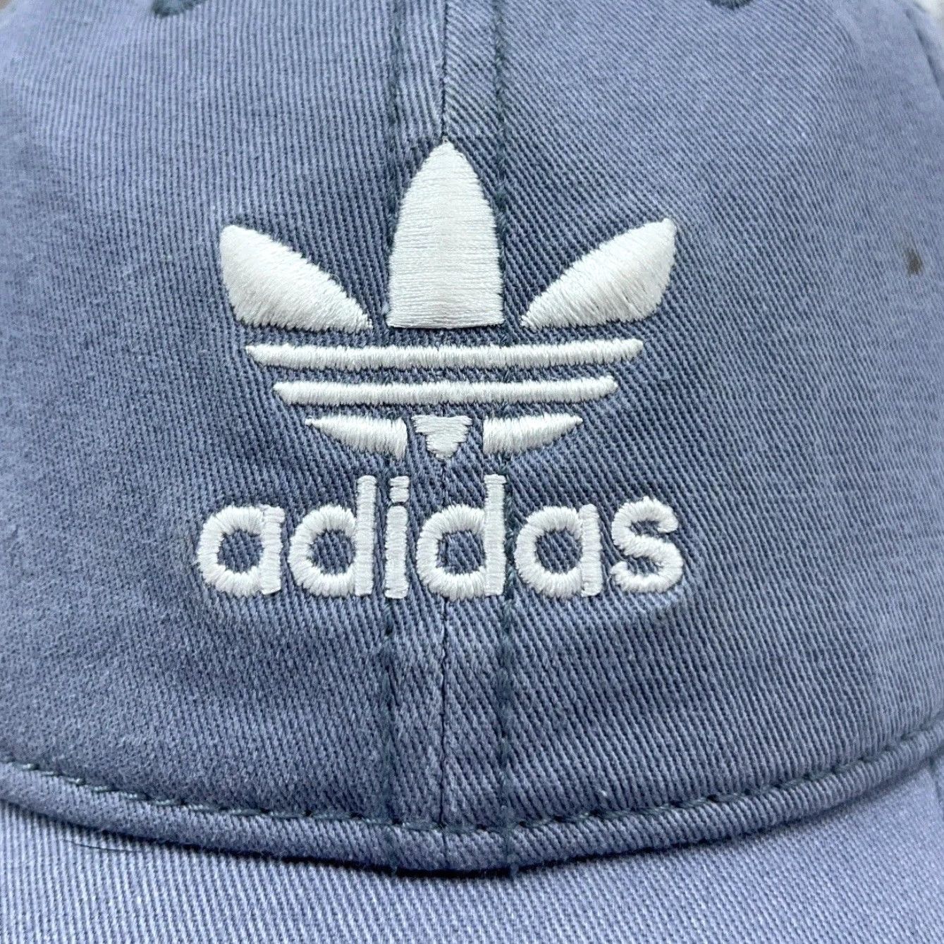 Adidas Adidas Hat Cap Strap Back Gray White Baseball Dad Trefoil Spell Out Twill AD21 Baseball Cap Mens One Size Gray Twill Logo Outdoor Sports Classic Retro Size ONE SIZE - 3 Thumbnail