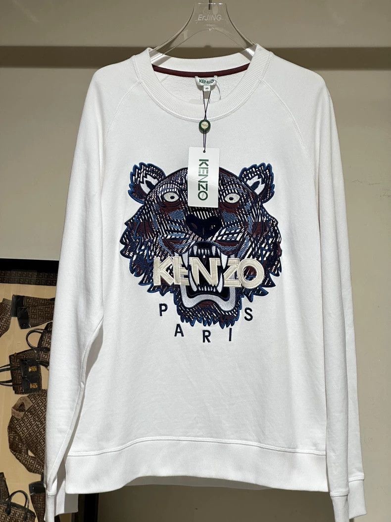 Kenzo KENZO Embroidered White Sweatshirt - dmc Size US M / EU 48-50 / 2 - 1 Thumbnail