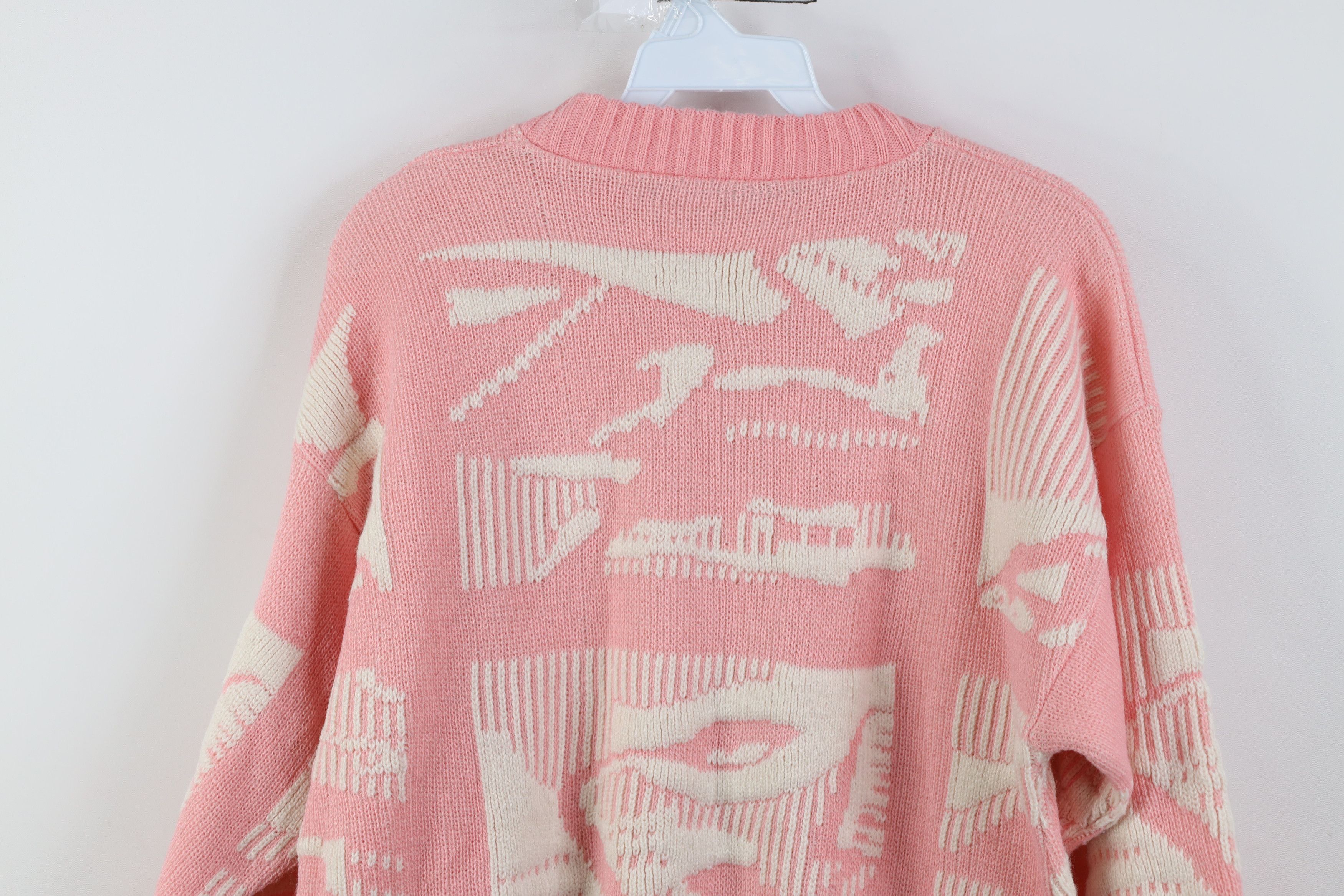 Vintage Vintage 90s Streetwear Ribbed Knit Crewneck Sweater Pink Size M / US 6-8 / IT 42-44 - 11 Thumbnail