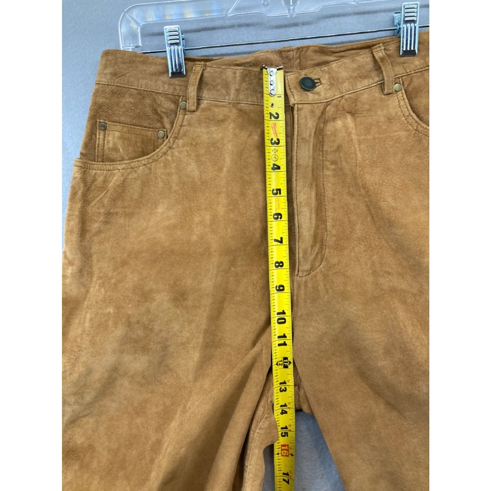 Vintage VINTAGE J Khaki Beige Leather High Rise Tapered Pants Womens 12 Size 34" / US 12 / IT 48 - 5 Thumbnail