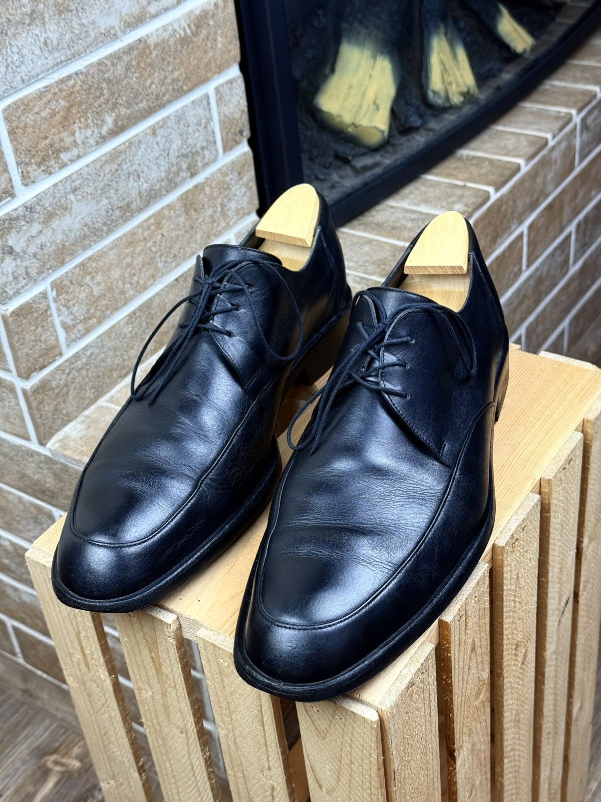 Gucci Gucci Black Leather Oxford Shoes Size US 12.5 / EU 45-46 - 4 Thumbnail