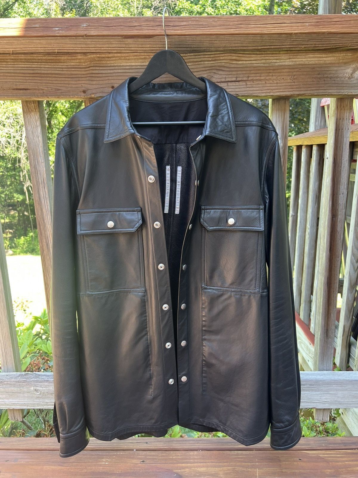 Rick Owens Leather Shirt | Grailed