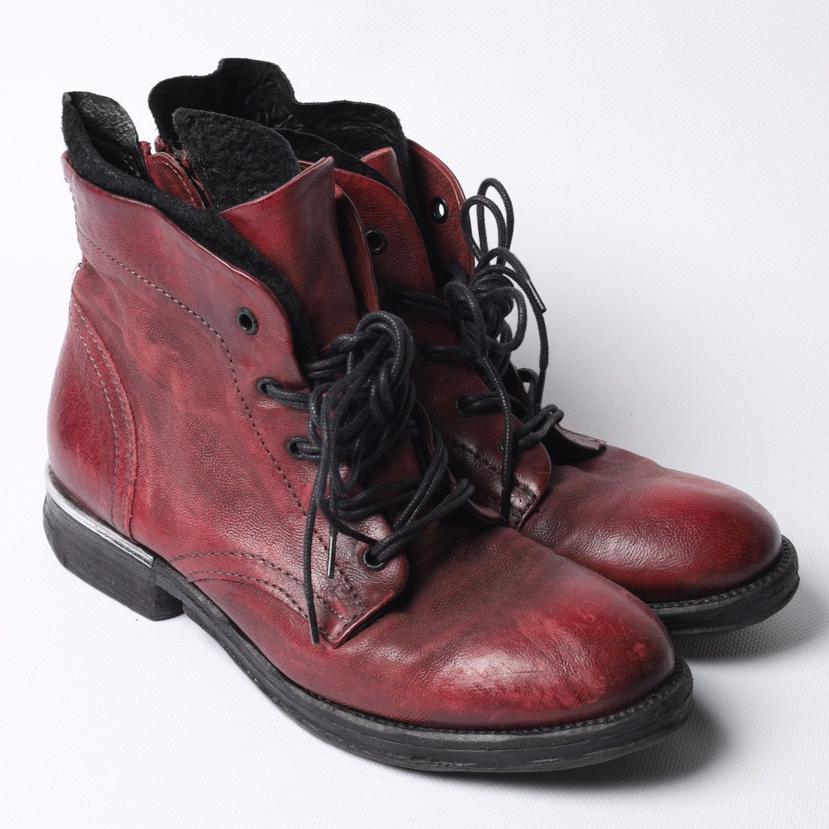 A.S.98 A.S.98 Leather Ankle Boots Western Zip Avantgarde Red Shoes Size US 8 / IT 38 - 1 Thumbnail