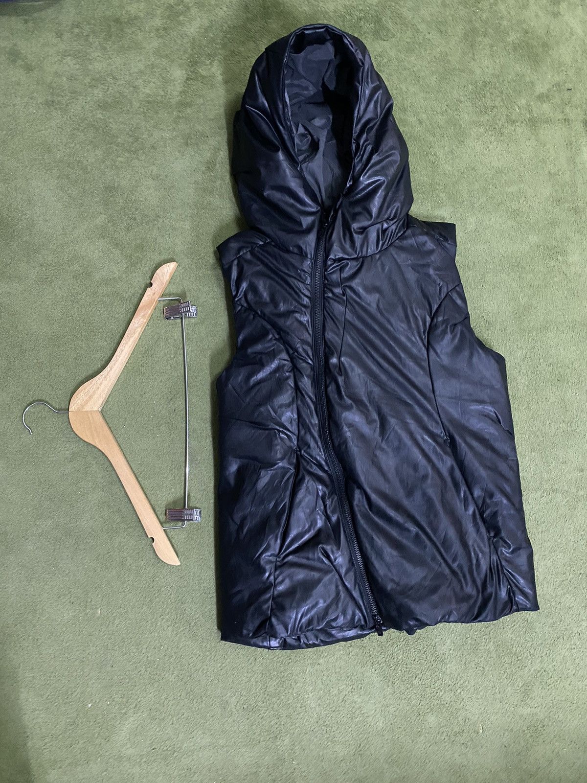 Emporio Armani Deformed zip vest hoodie