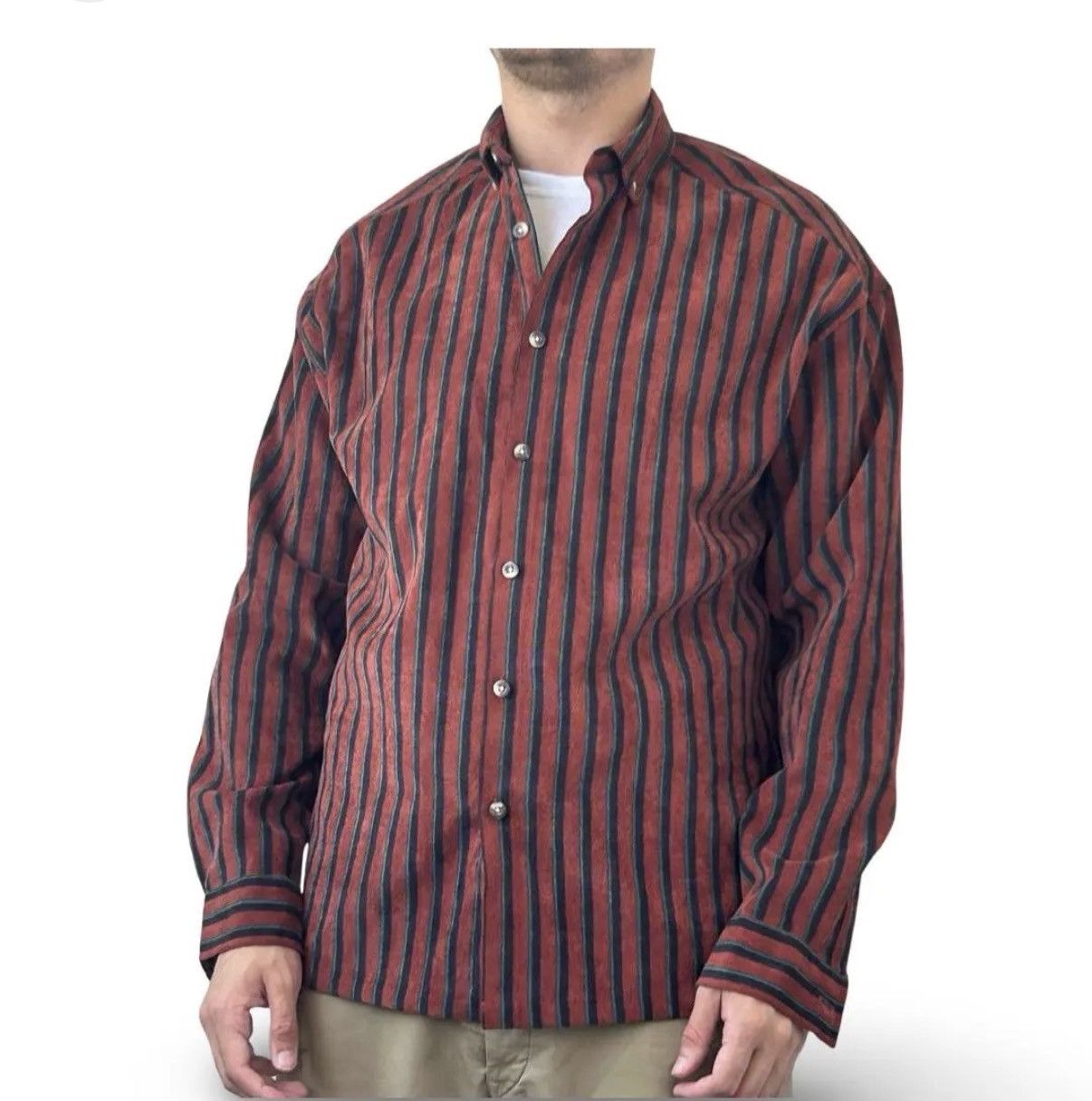 Asos Asos corduroy striped 70s academia button down shirt small Size US S / EU 44-46 / 1 - 1 Thumbnail