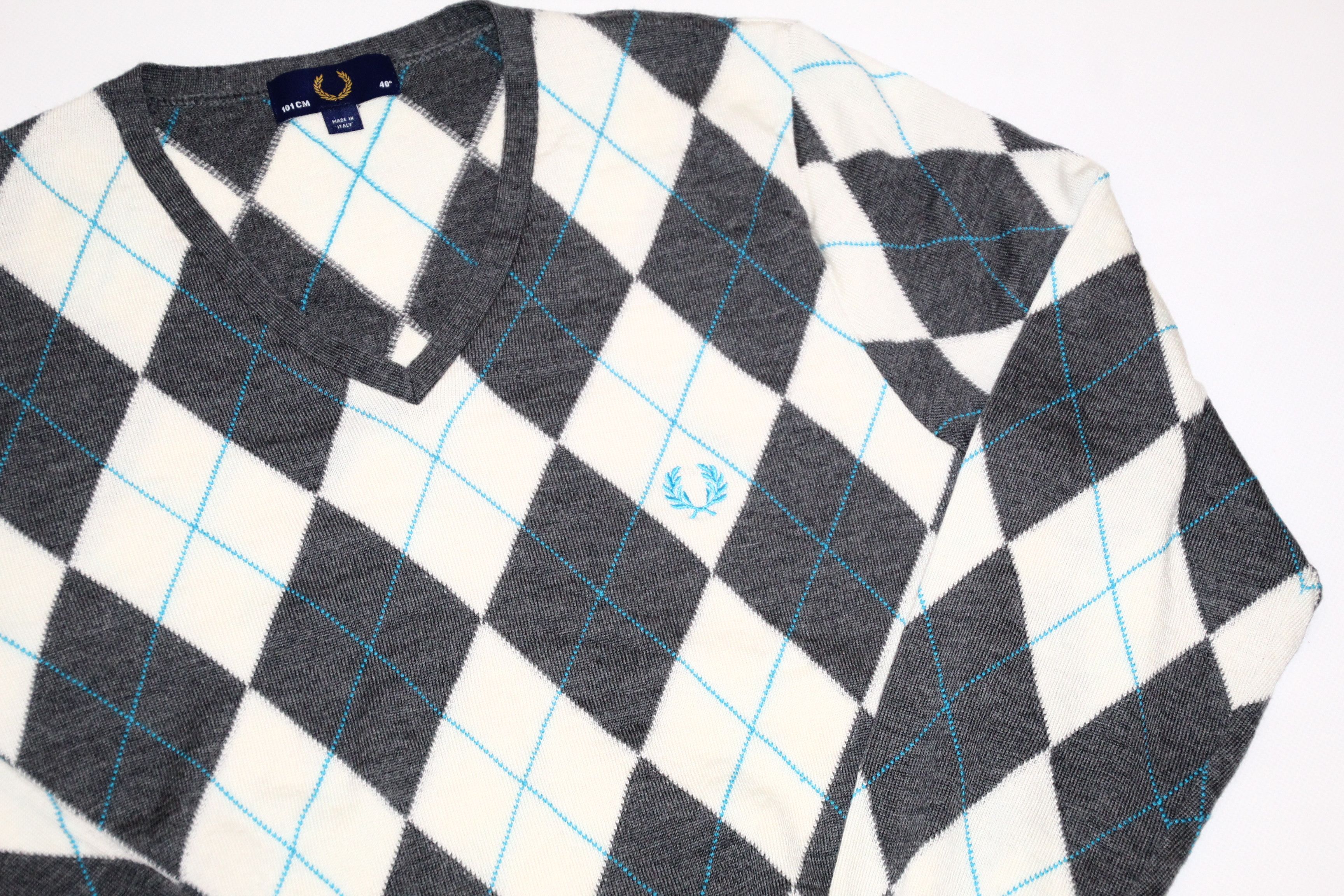 Fred Perry Fred Perry Argyle Merino Wool V-neck jumper Size US S / EU 44-46 / 1 - 4 Thumbnail