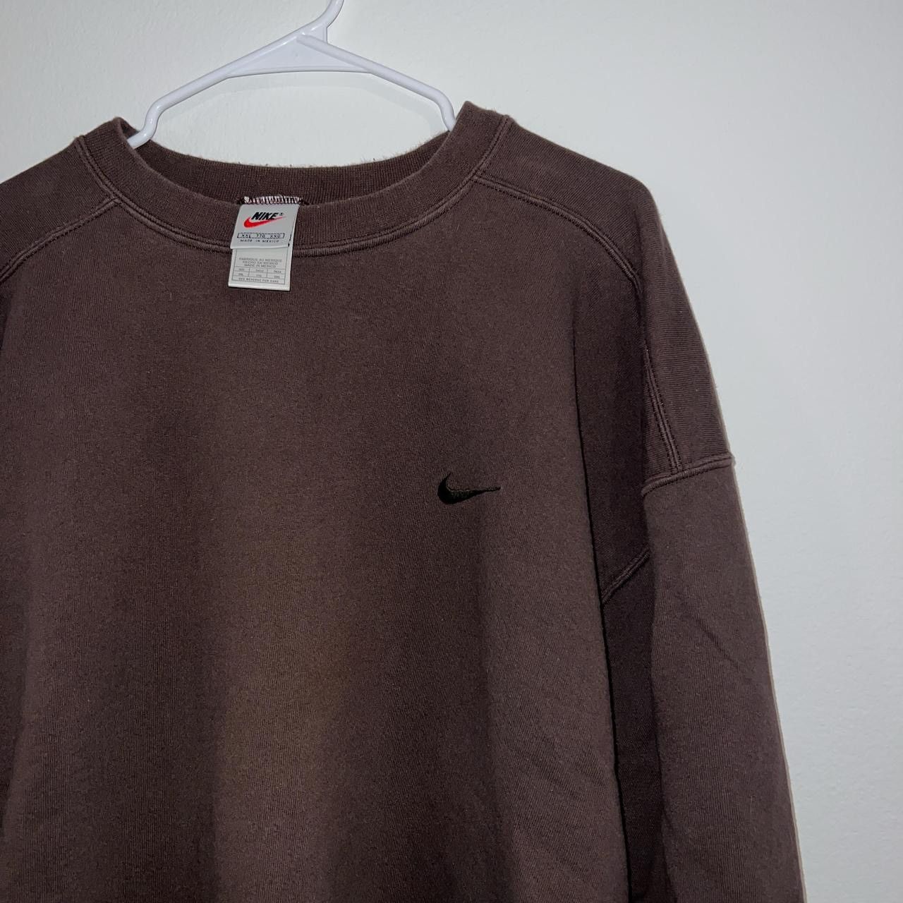 Nike × Vintage Vintage 90’s Nike Mocha Brown Tonal Crewneck Size US XXL / EU 58 / 5 - 4 Thumbnail