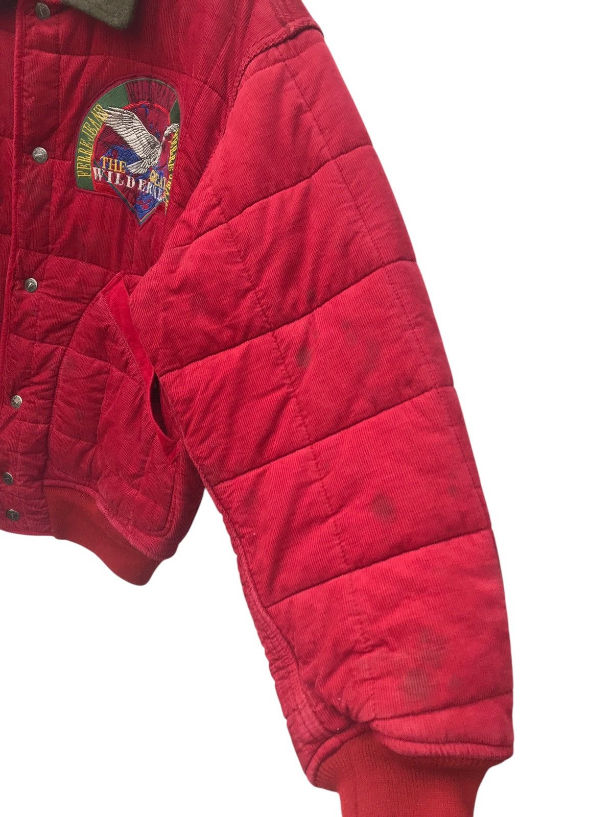 Ferre Ferre Jeans Italy Bombers Corduroy Spellout Jacket (STAINS) Size US M / EU 48-50 / 2 - 11 Thumbnail
