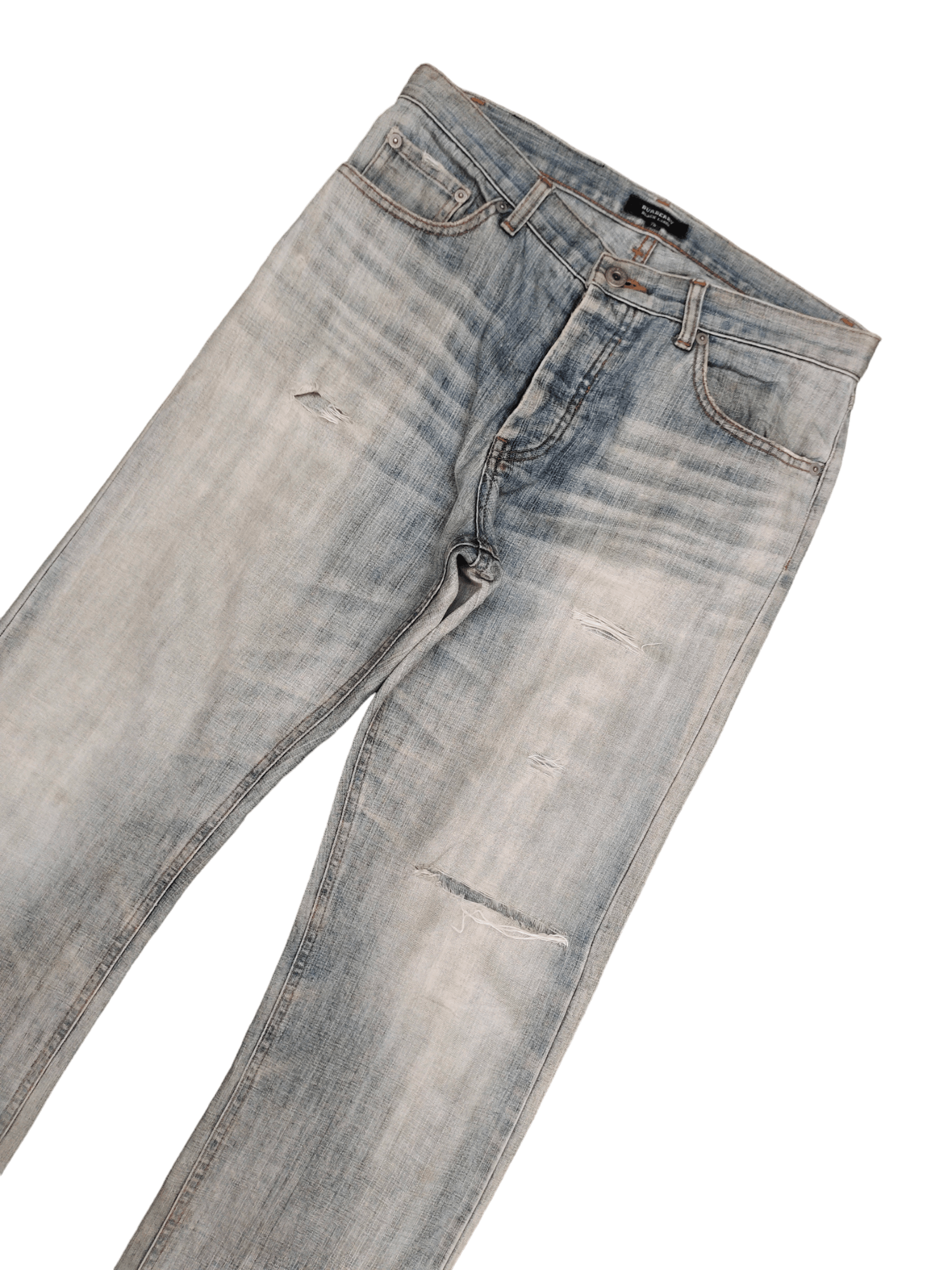 Burberry Vintage Y2k Burberry Distress Faded Denim Jeans Size US 31 - 8 Thumbnail