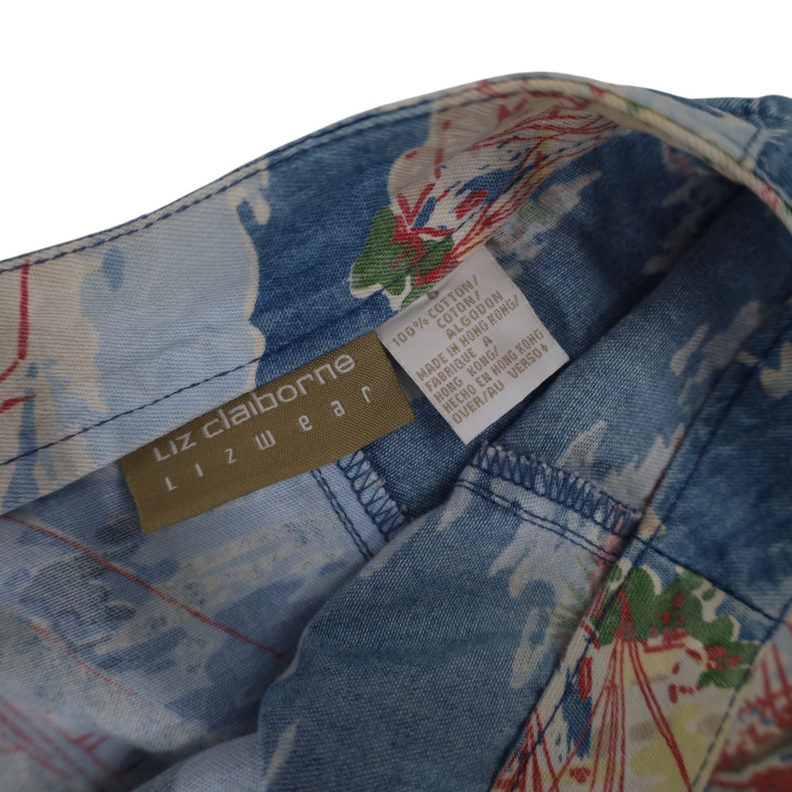 Liz Claiborne × Vintage Vintage Liz Claiborne Tropical Sailing Print Skort Size 28" / US 6 / IT 42 - 6 Thumbnail