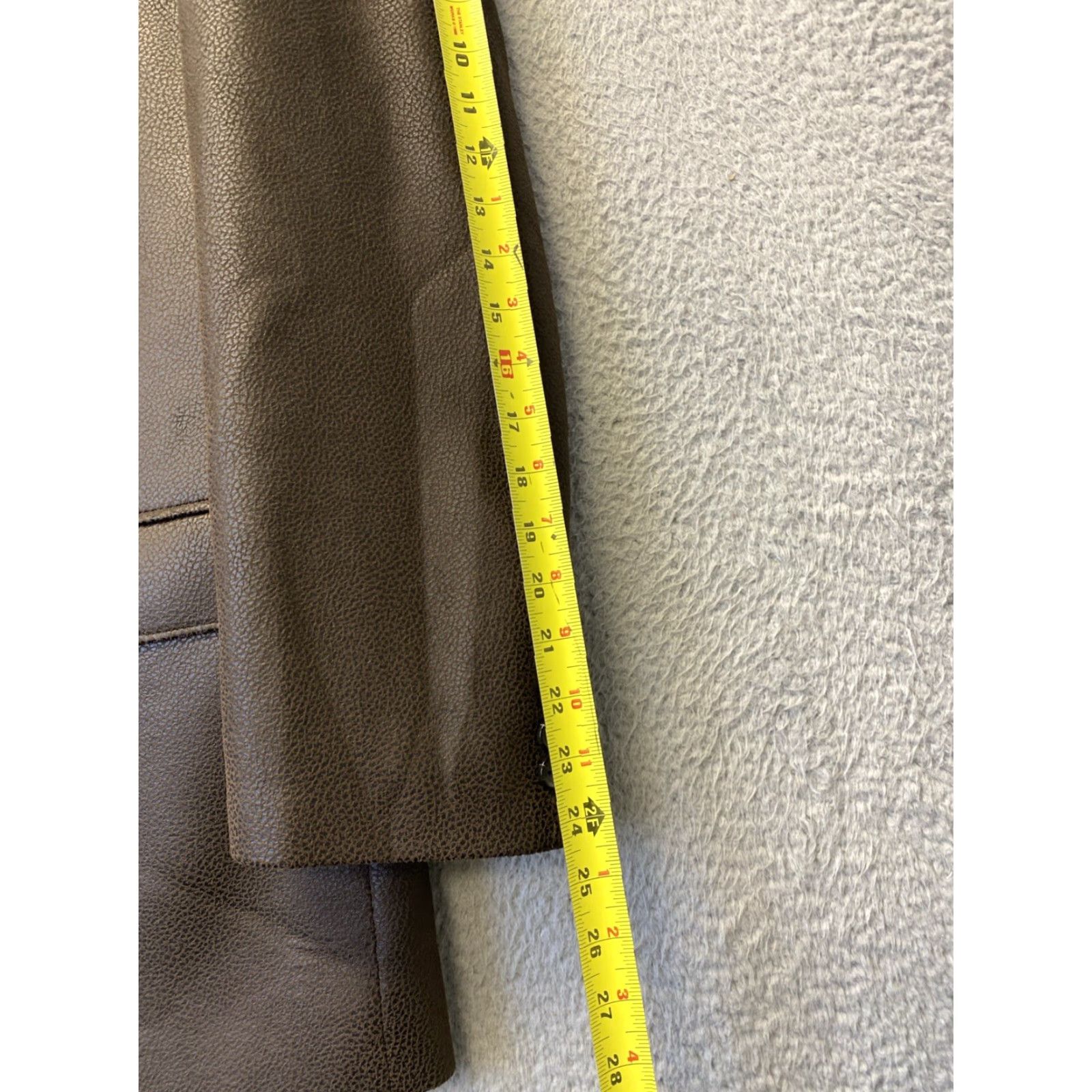 CHOCOOLATE VINTAGE Giorgio Cosani Blazer Men 2 Button Faux Leather Chocolate 42R Regular Fit Size 42R - 7 Thumbnail